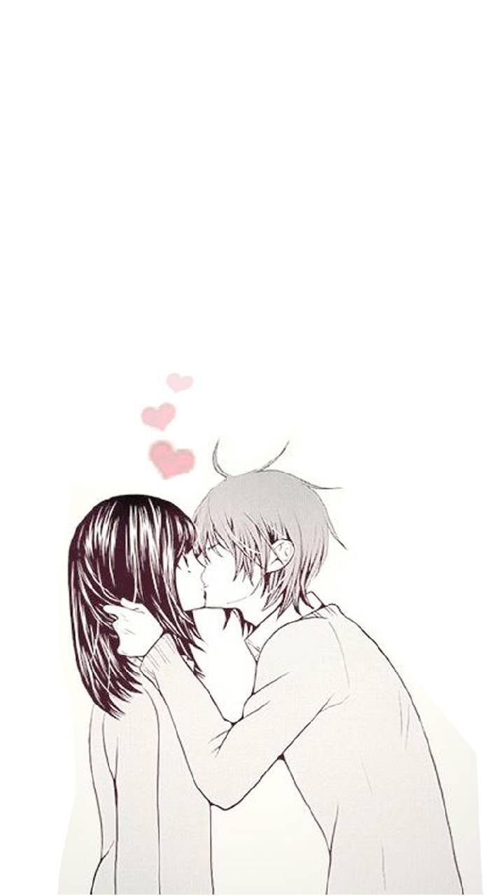 Download Anime Couple Kiss Red Thread Wallpaper