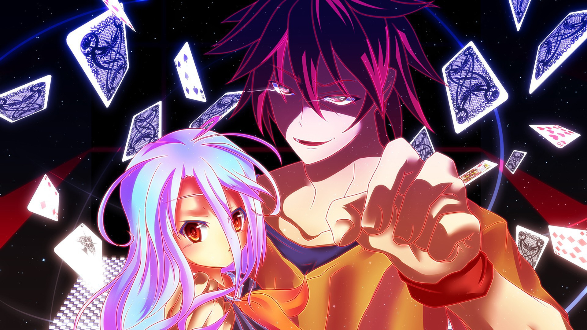 Boy and girl anime game of survival Desktop wallpaper 1920x1080
