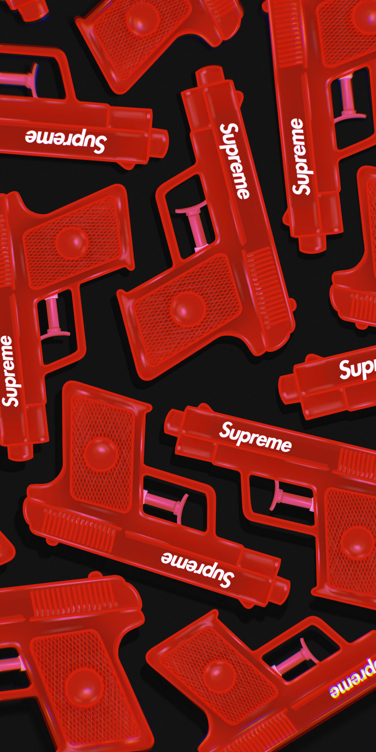 Supreme Water Gun Red & Blue Wallpaper