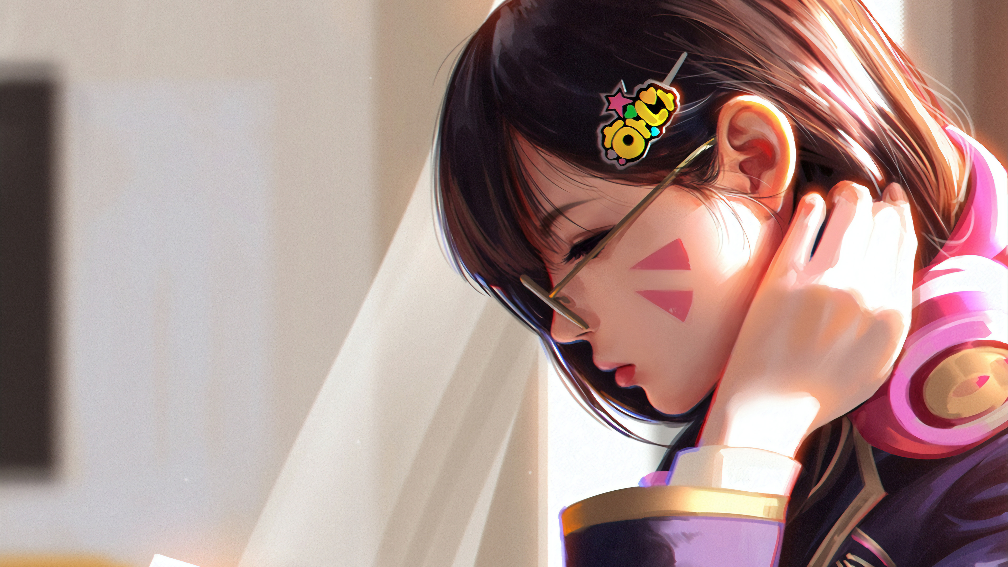 Dva Overwatch Reading Book, HD Games, 4k Wallpaper, Image, Background, Photo and Picture
