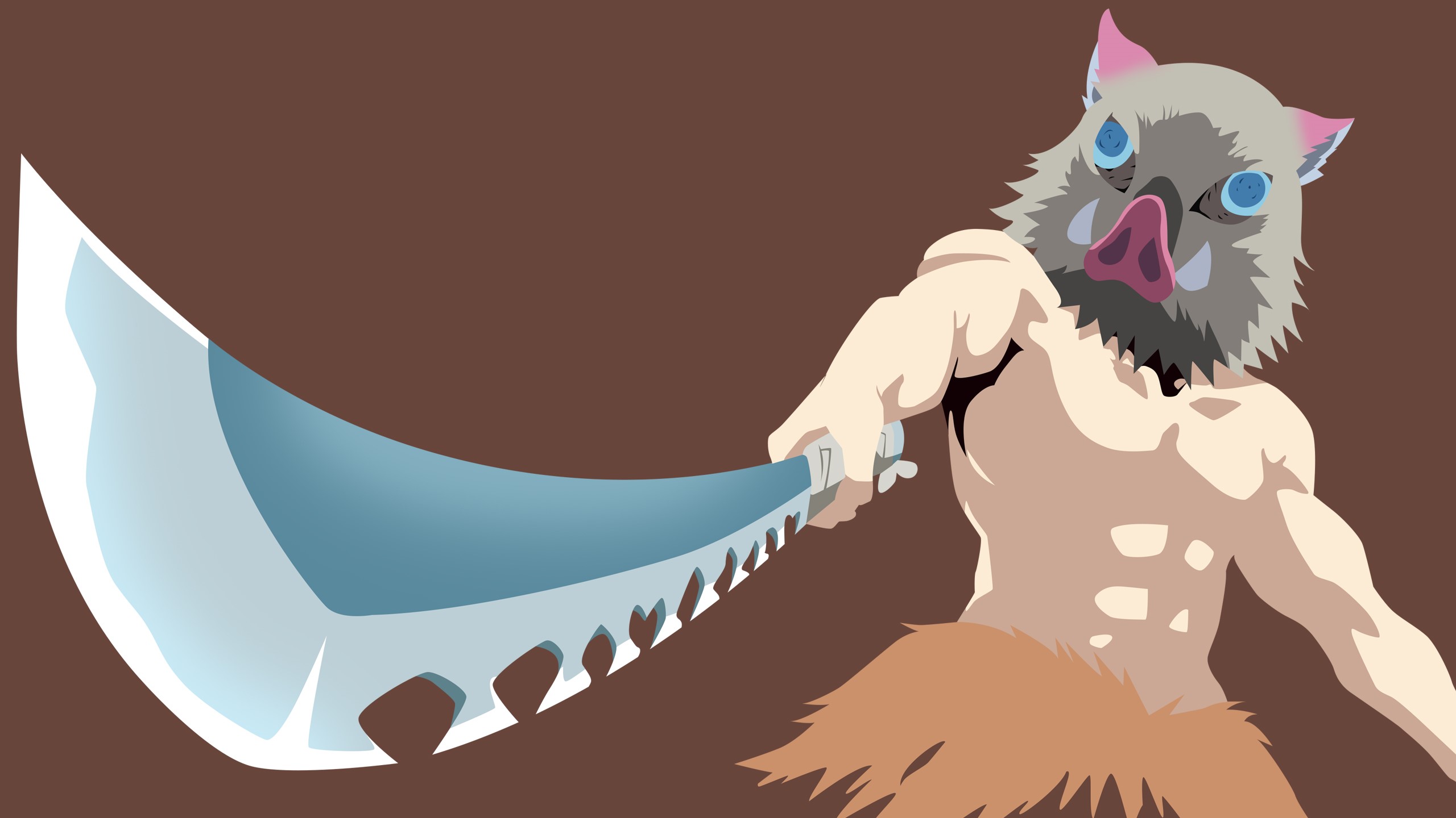 HD desktop wallpaper: Anime, Minimalist, Demon Slayer: Kimetsu No Yaiba, Inosuke Hashibira download free picture