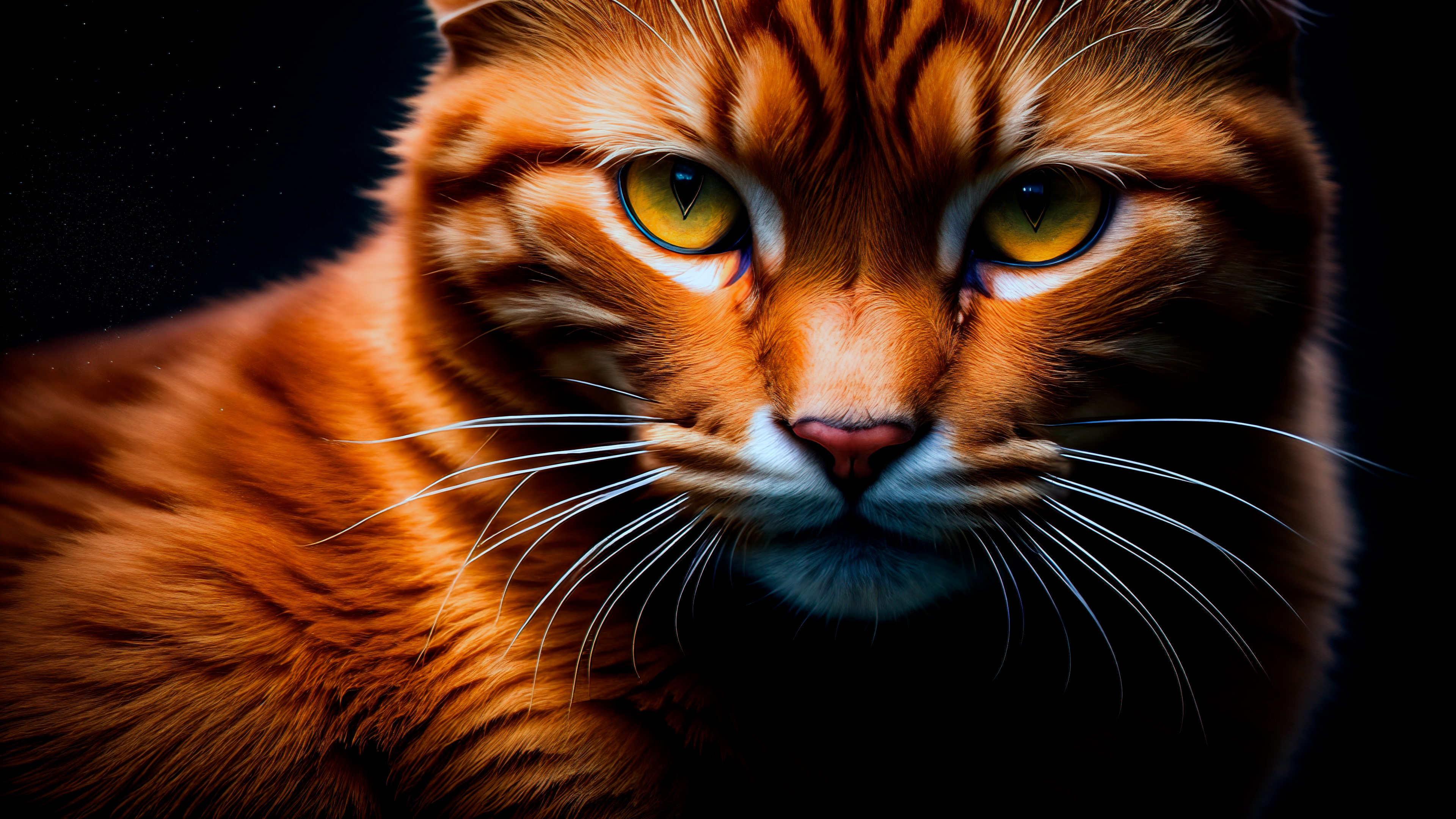 Cat Wallpaper 4K, Closeup, AI art