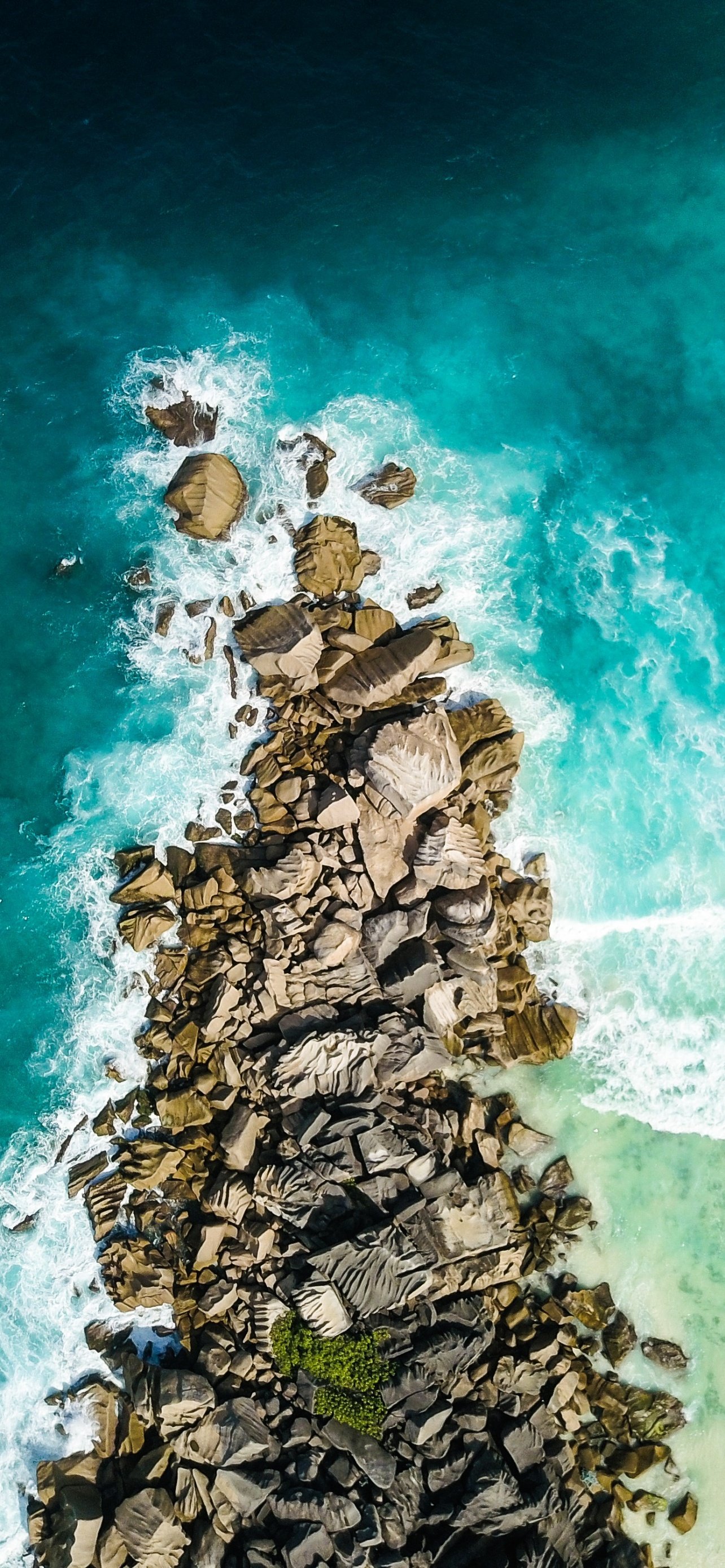 Beach Wallpaper 4K, Seychelles, Aerial view