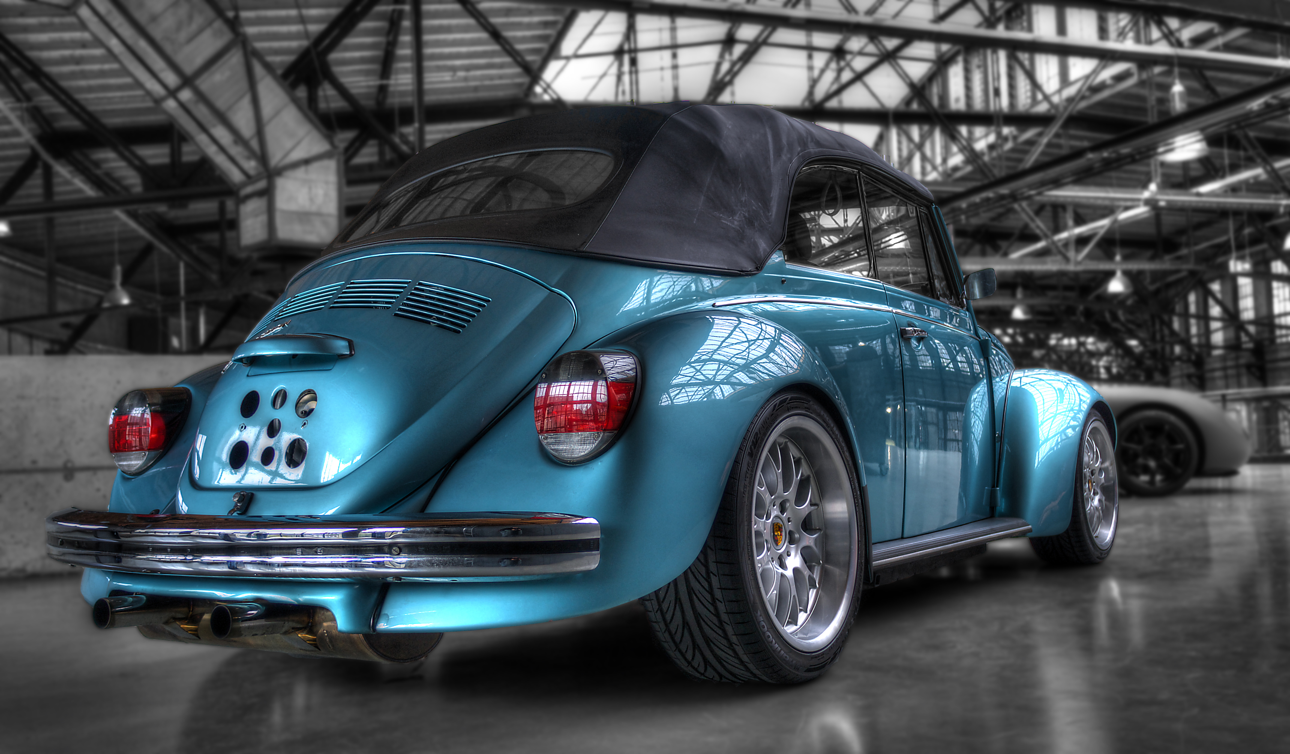 Desktop Wallpaper Volkswagen power beetle HDR Light Blue 4300x2513