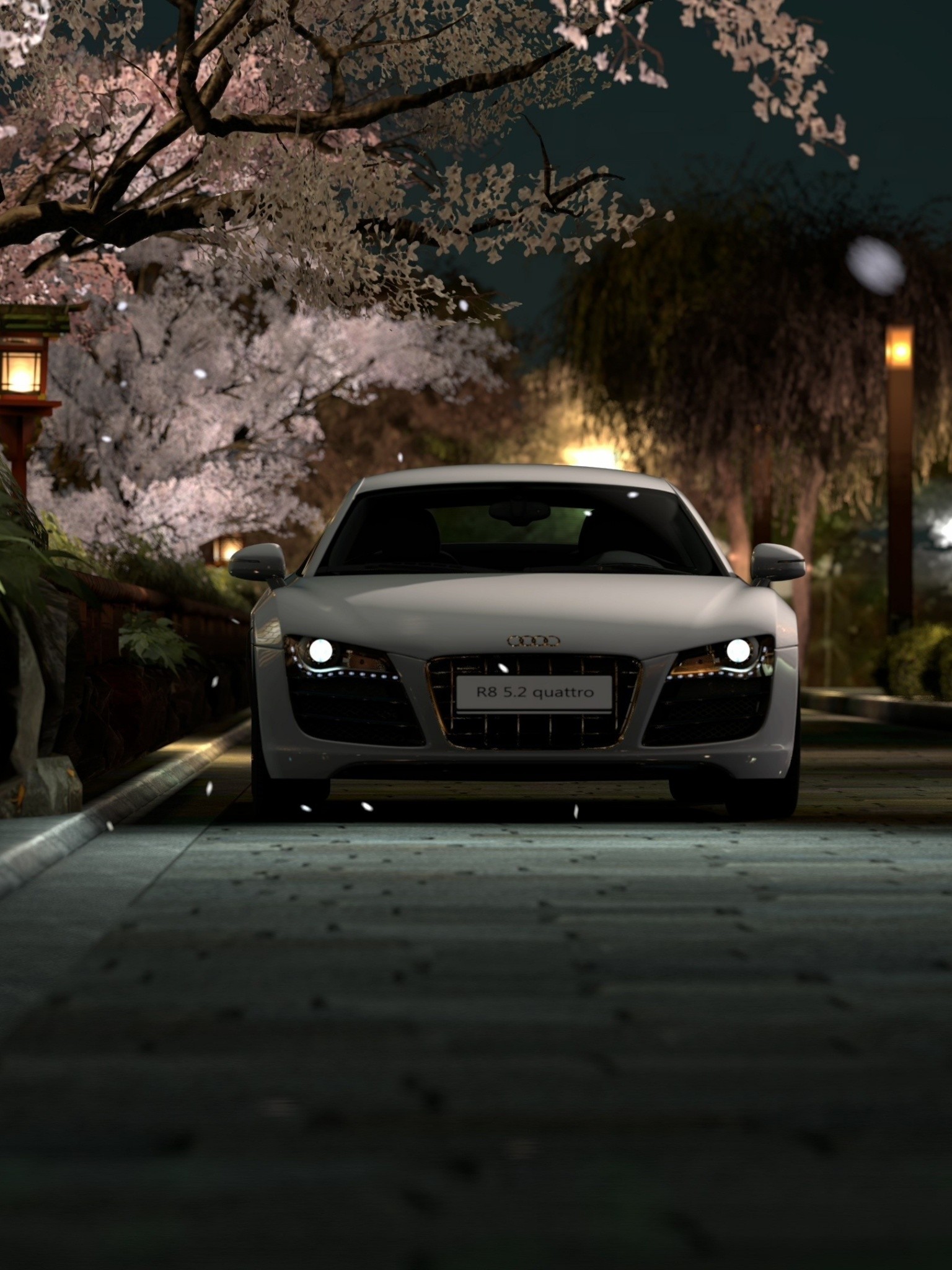 Japan Night Audi Audi R8 Wallpaper - [1536x2048]