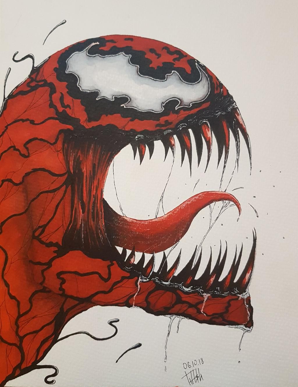 Carnage. Spiderman canvas art, Marvel art drawings, Pen art drawings