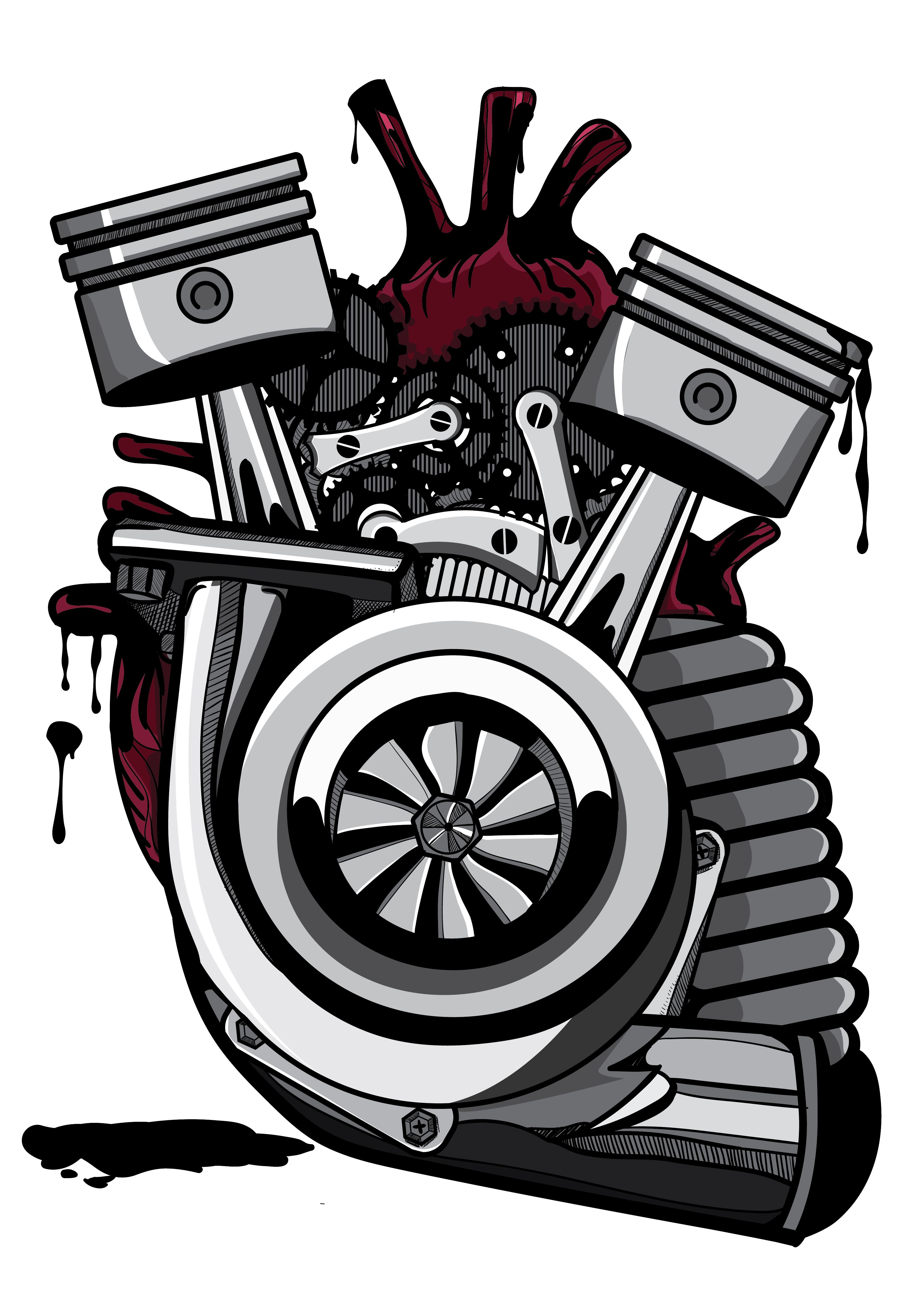 Mechanical Heart. Mechanic tattoo, Engine tattoo, Automotive logo design