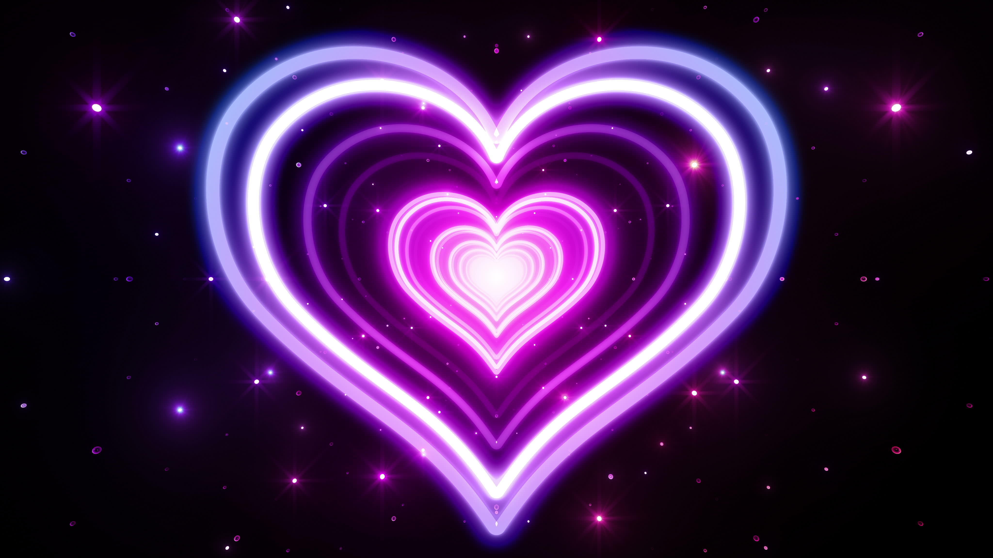 Purple Neon Heart Abstract