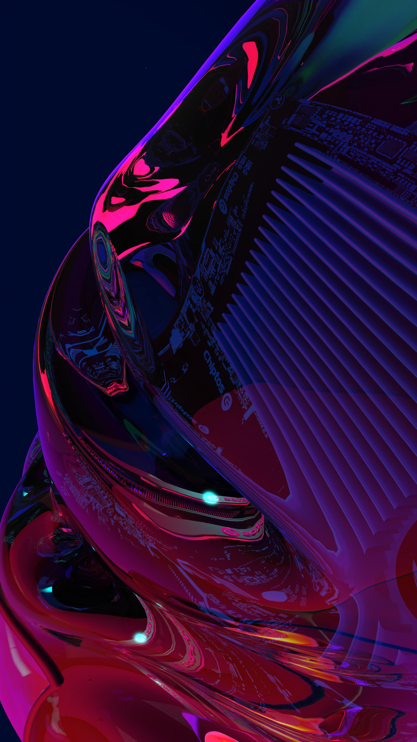 Chiptos X Wires Mobile iPhone Android Abstract NFT Wallpaper 4k Background Gloss Glass Dark