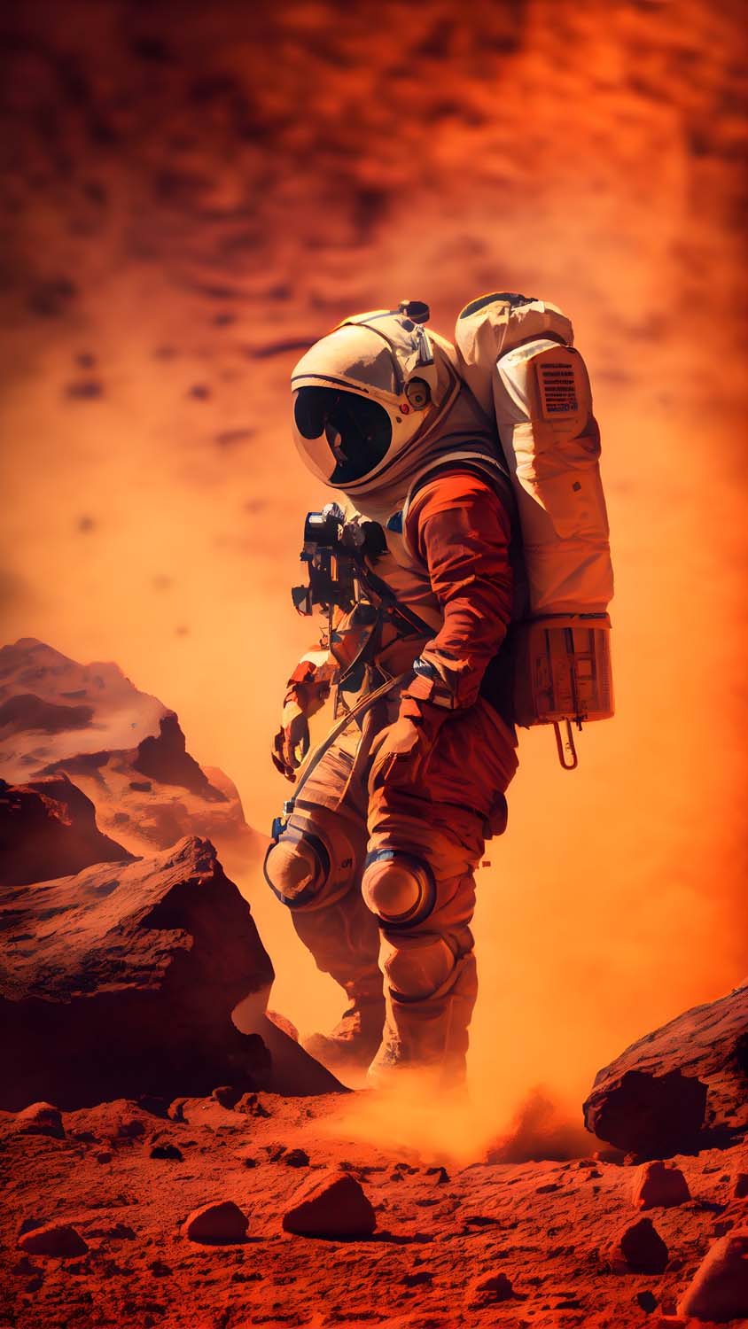 Mars Astronaut 4K IPhone Wallpaper HD