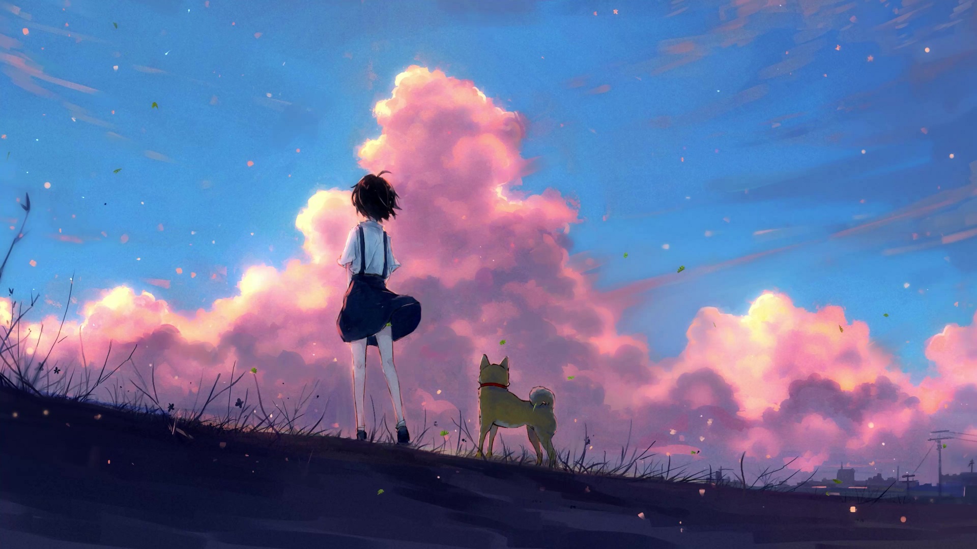 Anime Girl And Shiba Inu Live Wallpaper