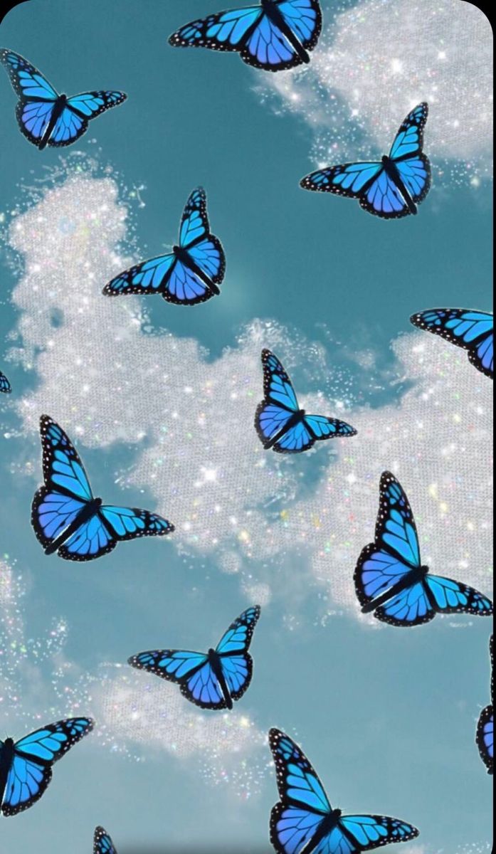 Blue Glitter butterfly. Butterfly wallpaper iphone, Blue butterfly wallpaper, Butterfly wallpaper