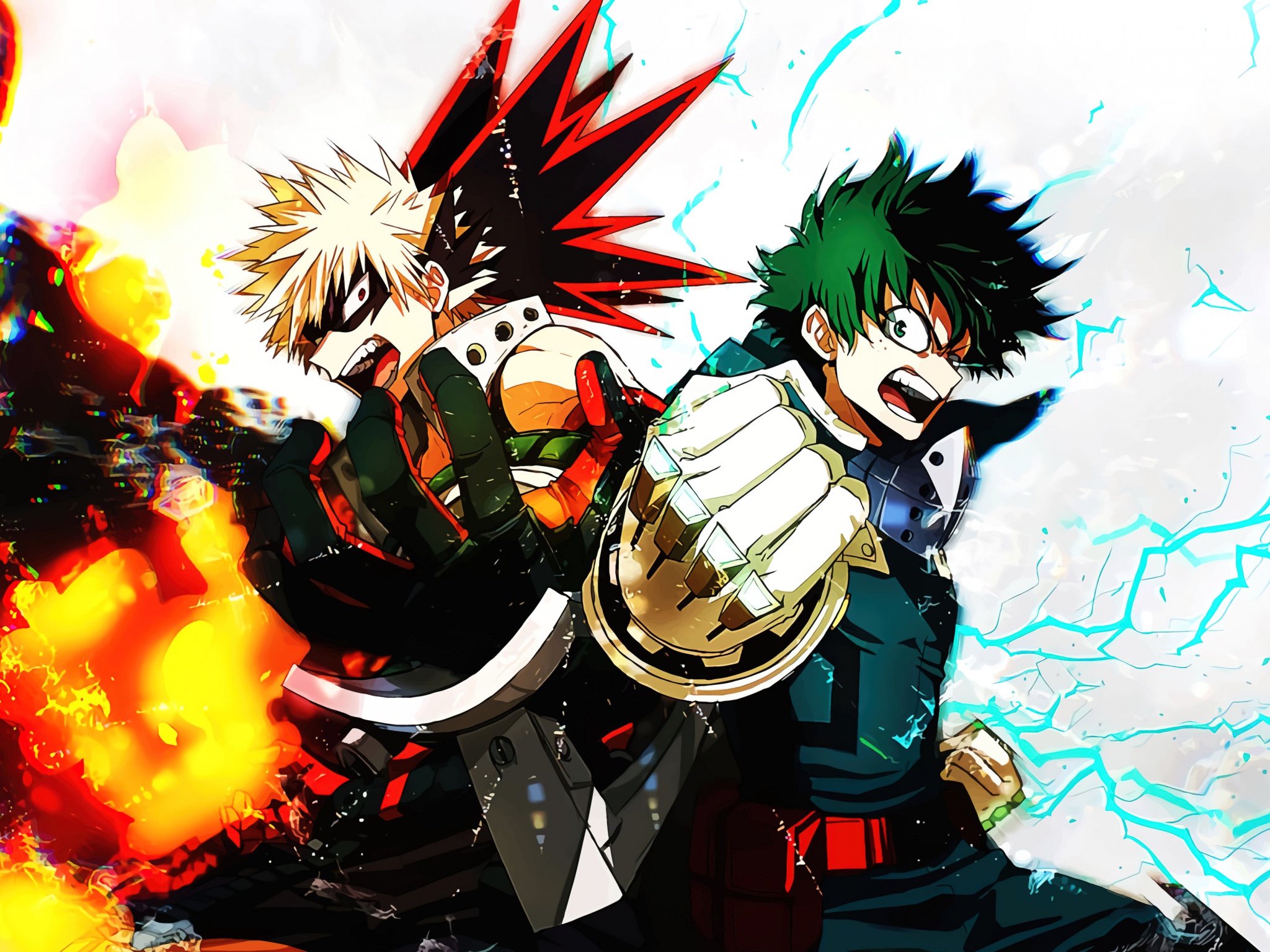Katsuki Bakugo and Izuku Midoriya in My Hero Academia 4K Wallpaper