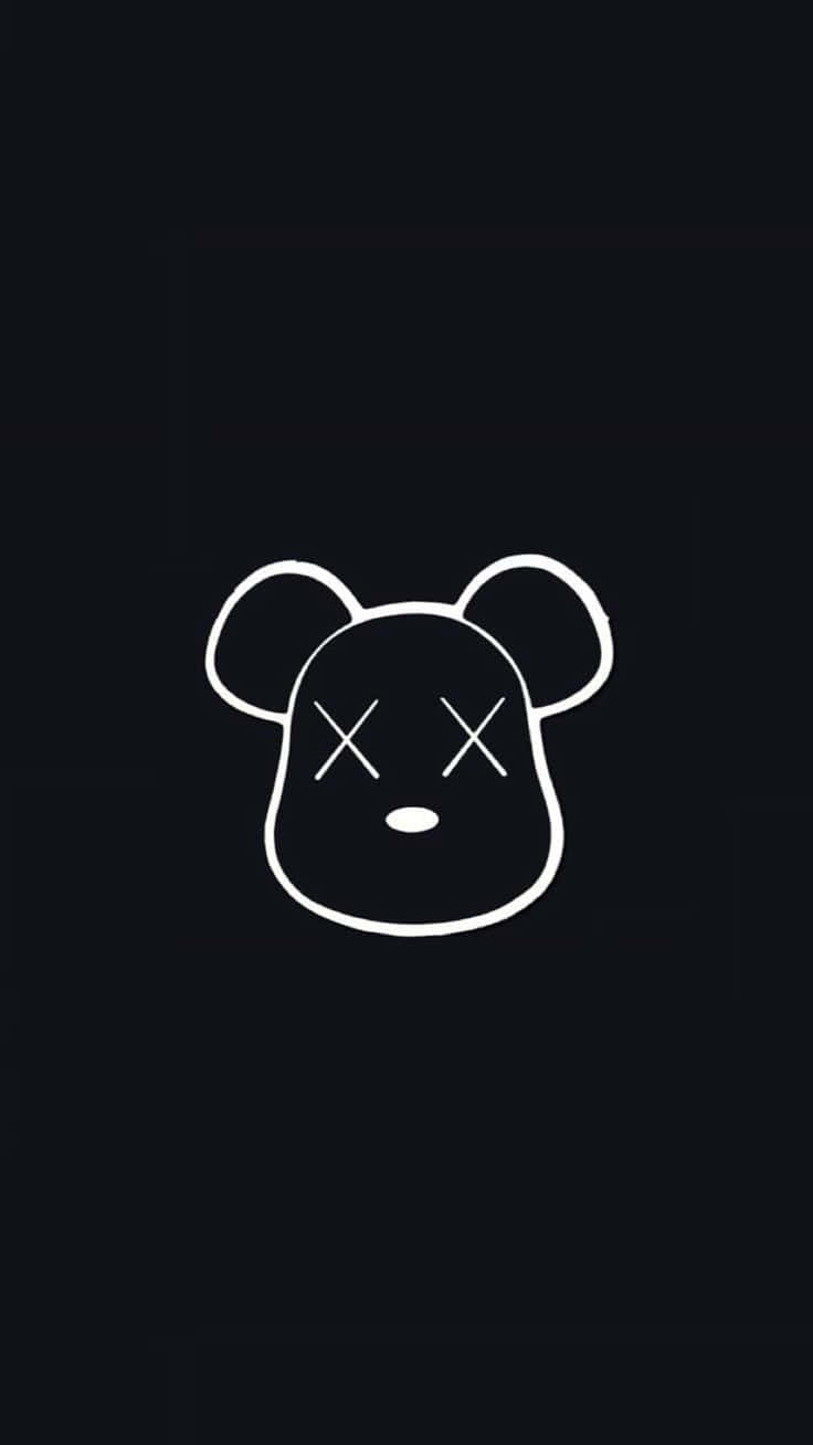 Download Kaws iconic black and white artwork Wallpaper