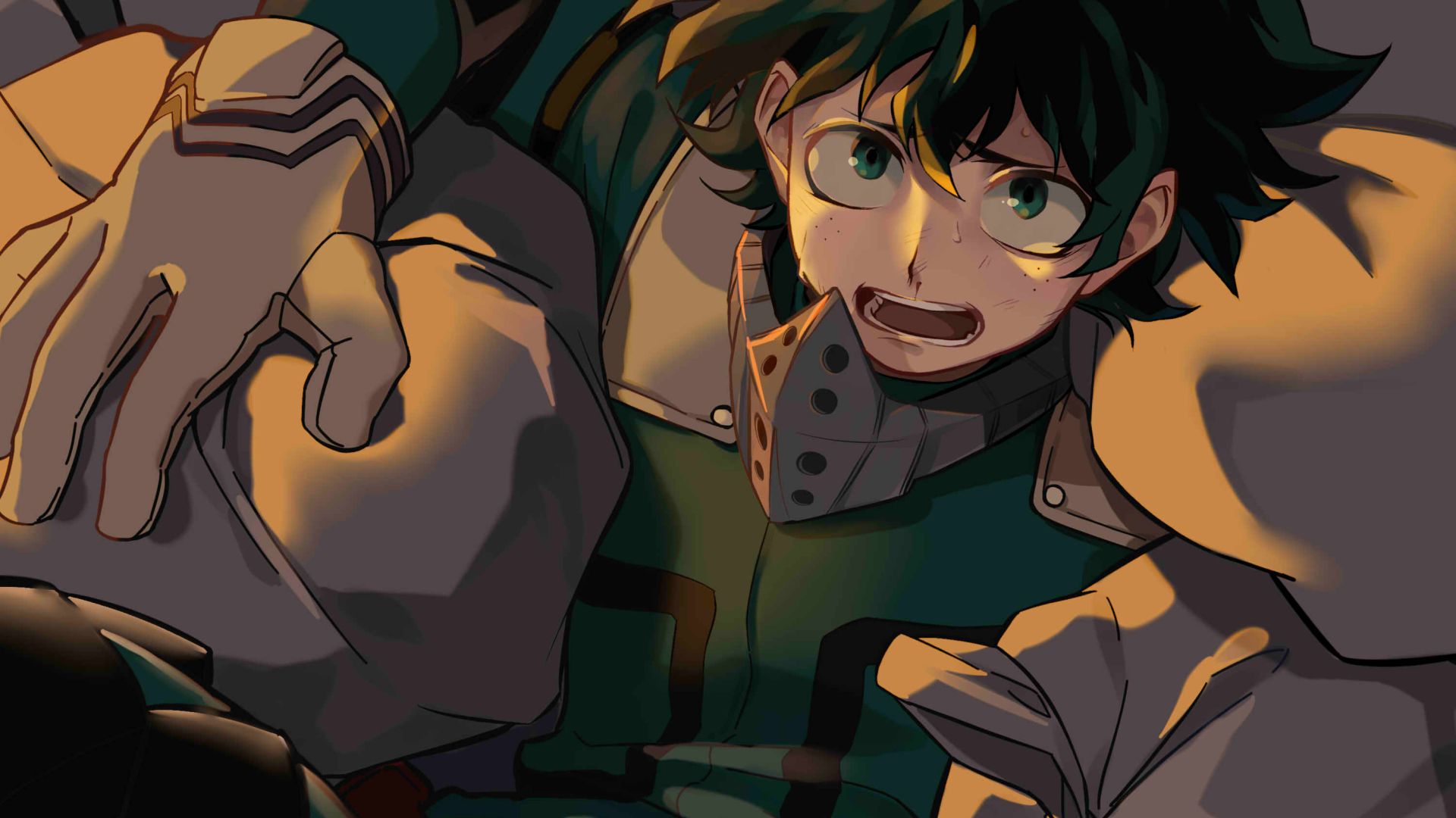 Desktop Wallpaper Izuku Midoriya, My Hero Academia, Feared, Anime Boy, HD Image, Picture, Background, 29de93