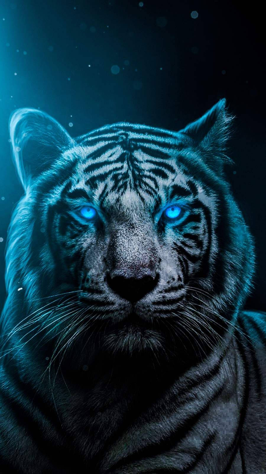 Download Majestic Blue Eyed Tiger For IPhone Wallpaper