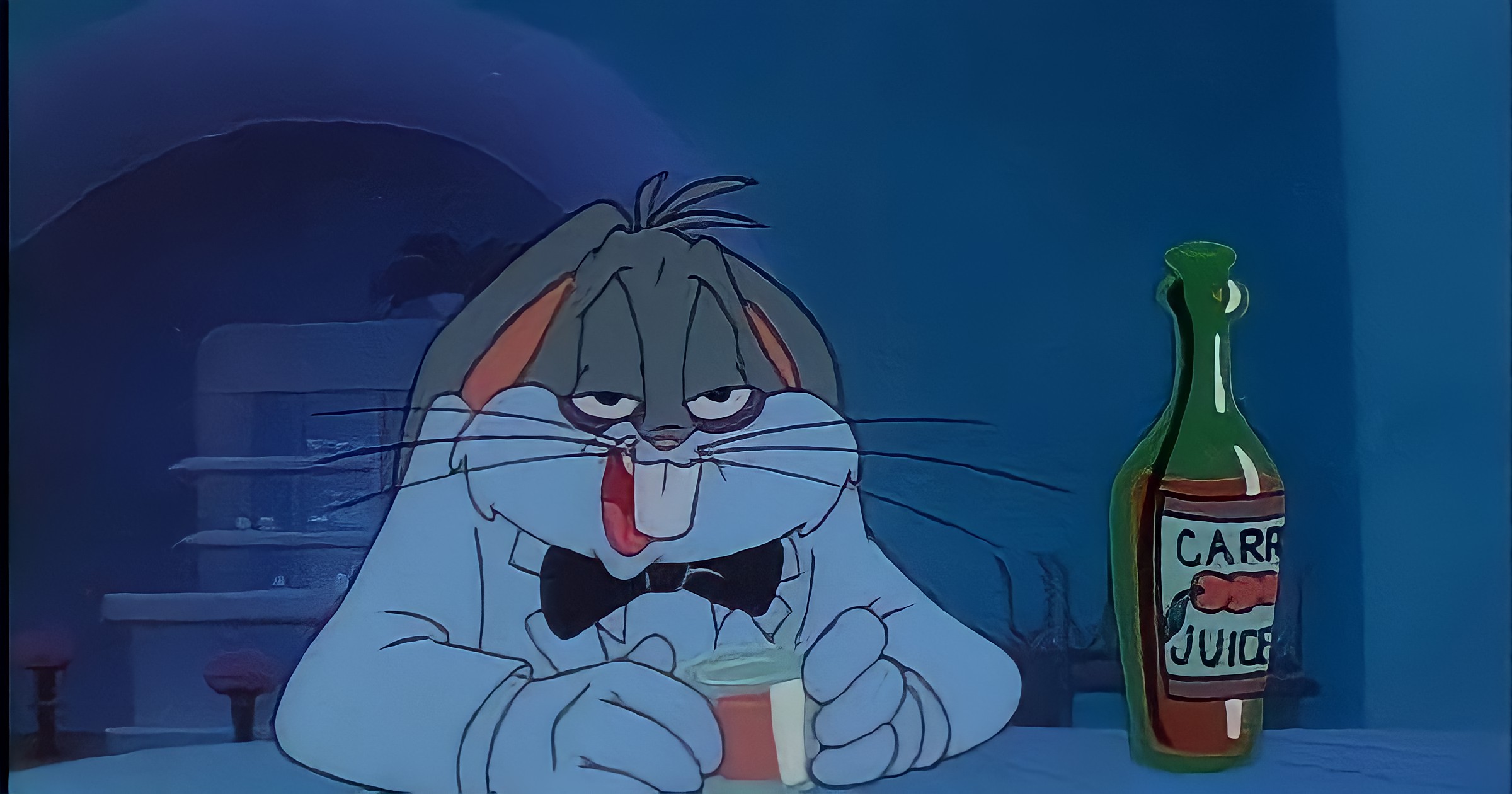 Wallpaper, Bugs Bunny, Looney Tunes, cartoon, depressed, Casablanca 2400x1260