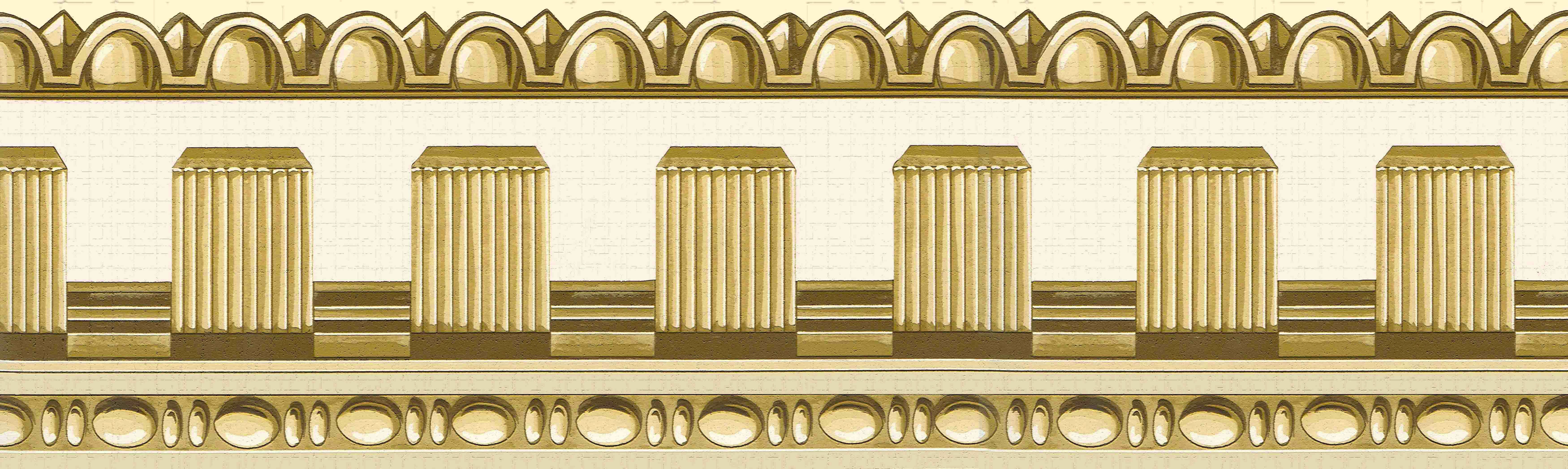Dundee Deco's Peel and Stick Wallpaper Border Gold Crown Molding Wall Border Retro Design, 15 ft x 7 in, Self Adhesive