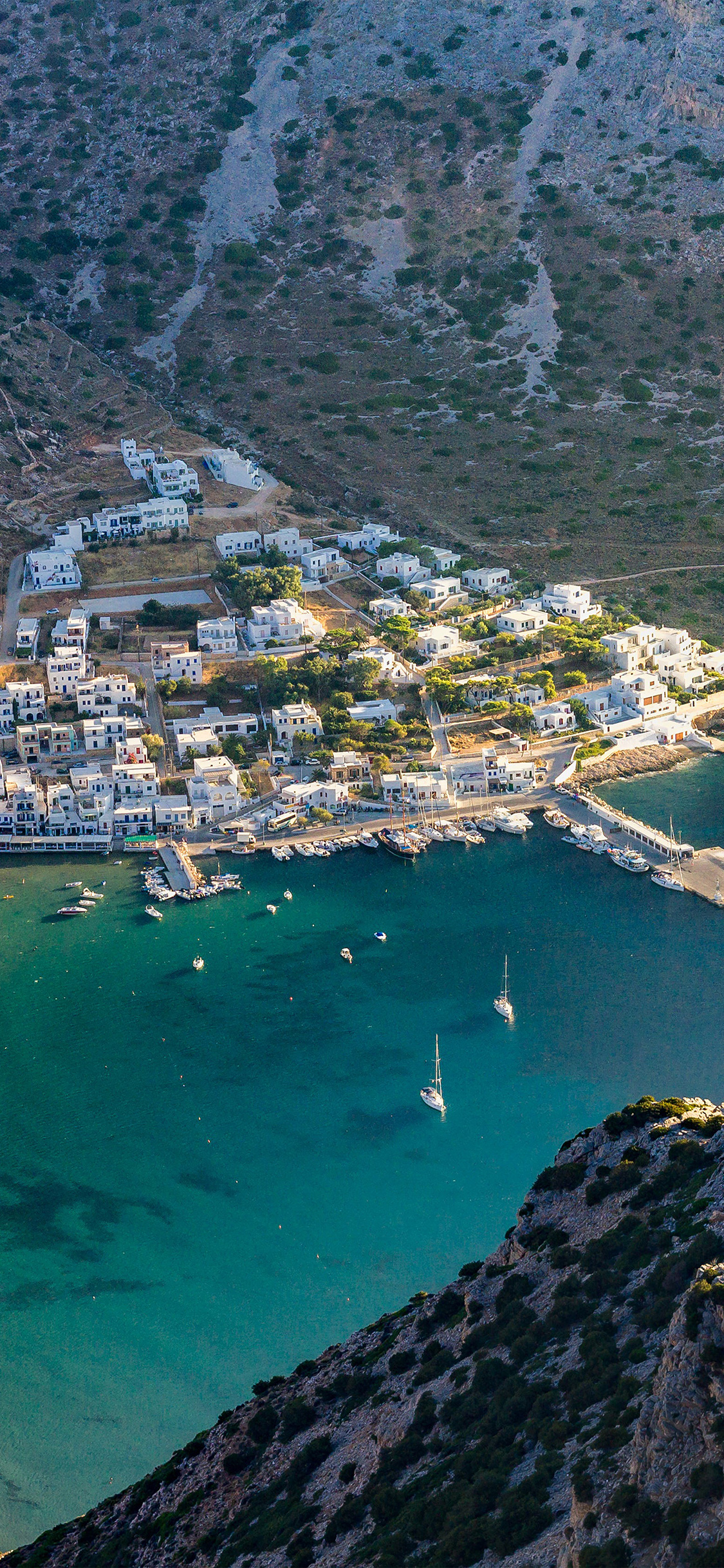 iPhone X wallpaper. greece beach town sea mountain summer vacation