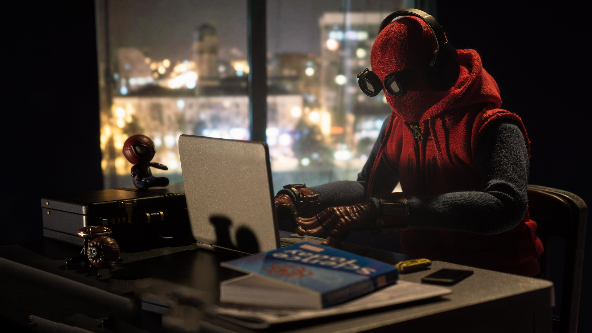 Spiderman Doing Work Laptop
