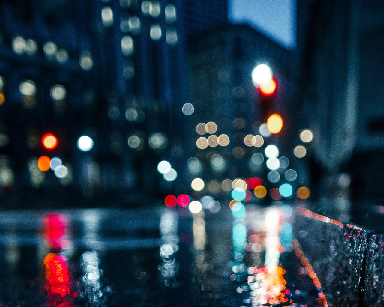 City Rain Blur Bokeh Effect 1280x1024 Resolution HD 4k Wallpaper, Image, Background, Photo and Picture