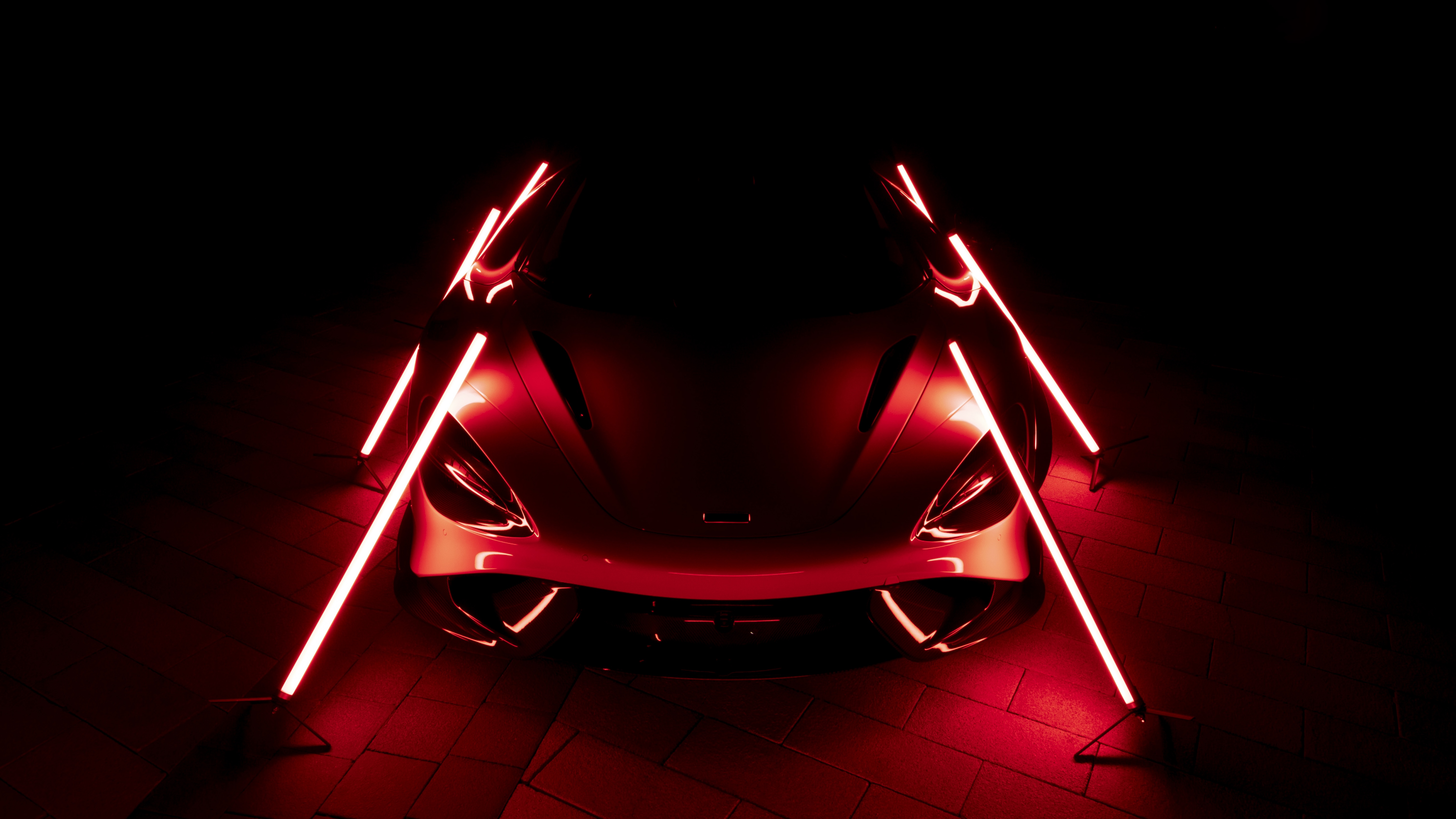McLaren 765LT Wallpaper 4K, Dark aesthetic, Supercars