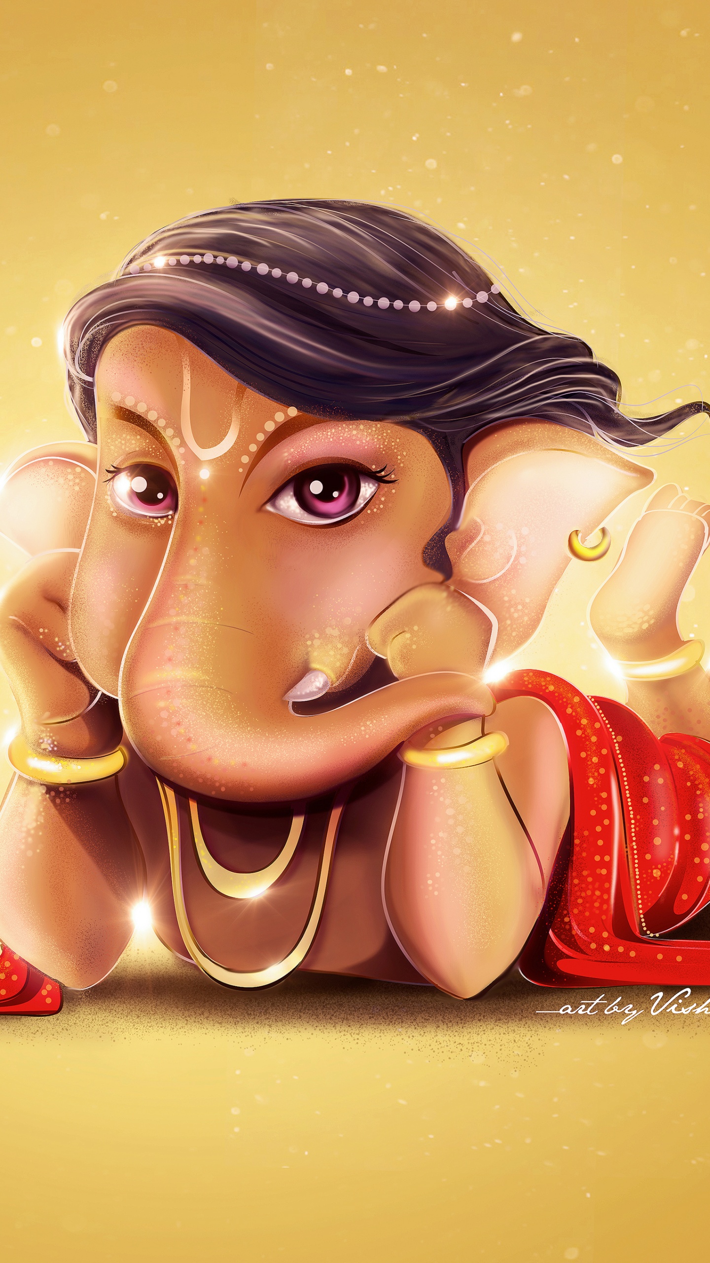 Lord Ganesha Wallpaper 4K, Little Ganesha, Ganapati Bappa