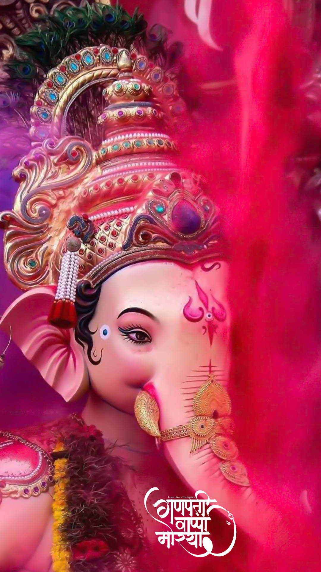 Download Ganesh Pink Powder IPhone Wallpaper