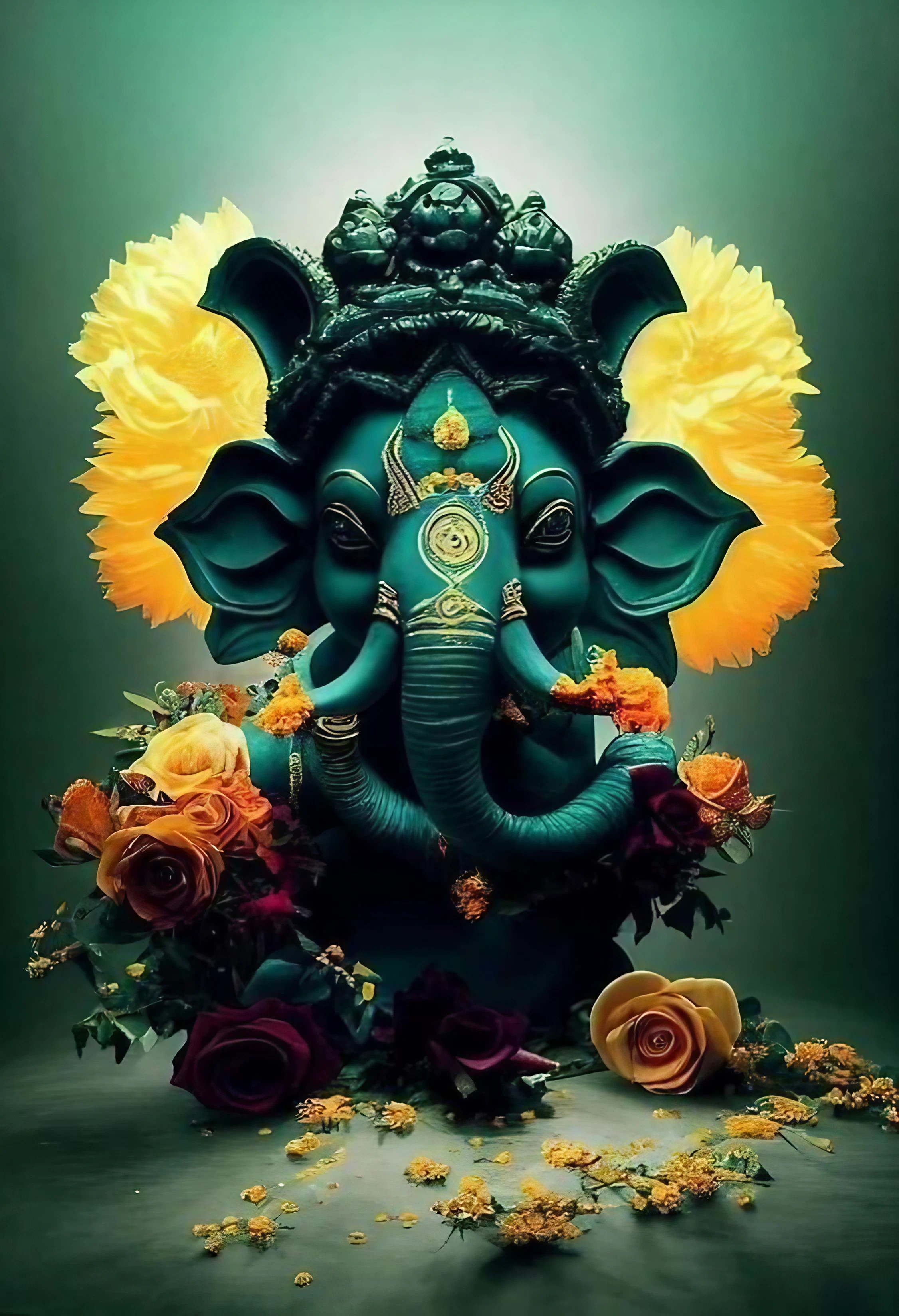Flora background ganesh Wallpaper Download