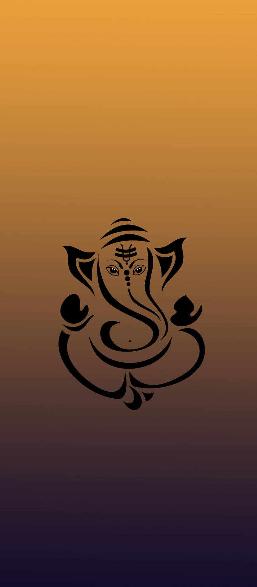 Download Ganesh Yellow Black Ombre IPhone Wallpaper