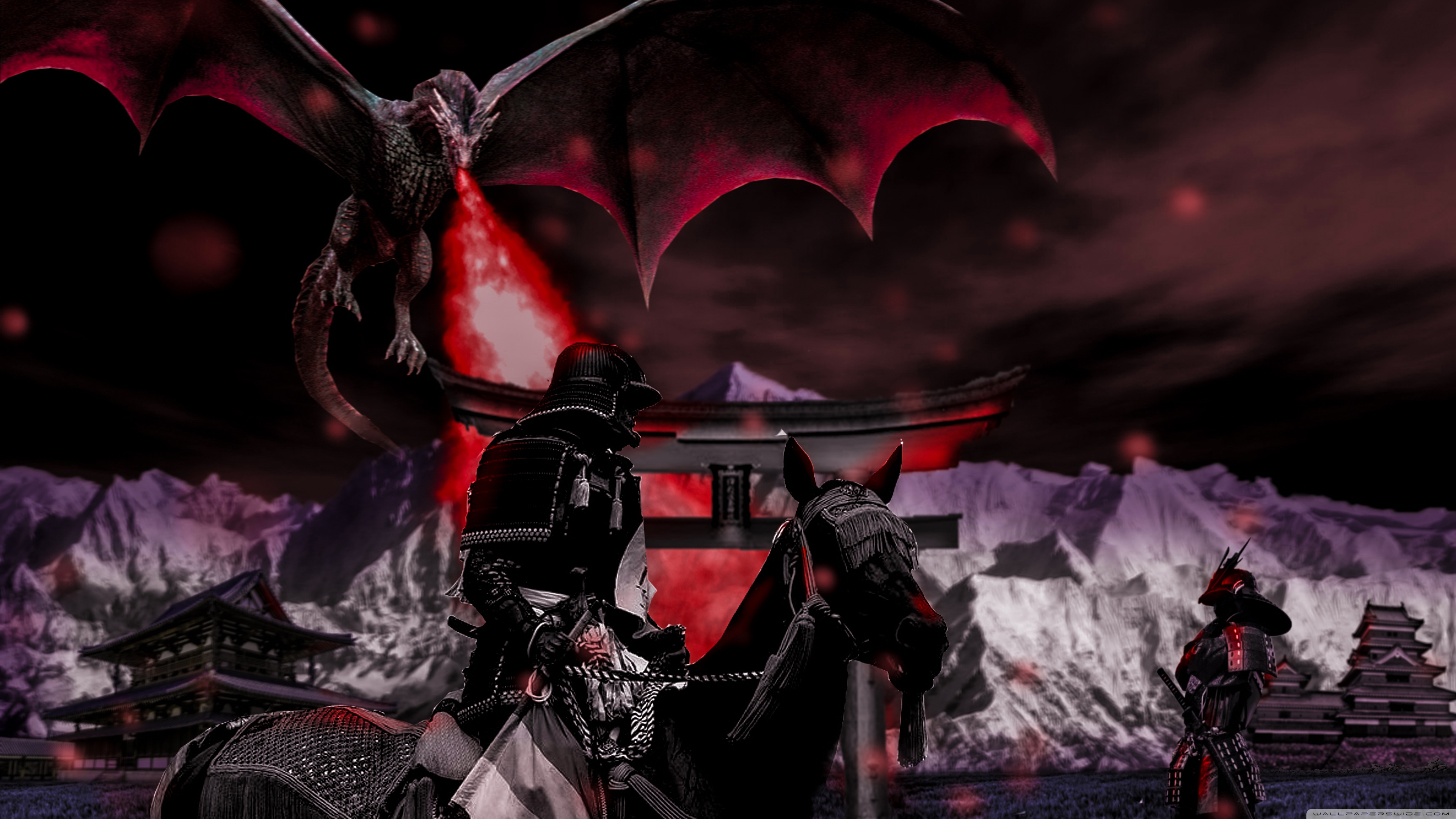 Red samurai 4K UHD Wallpaper for UltraHD Desktop and TV