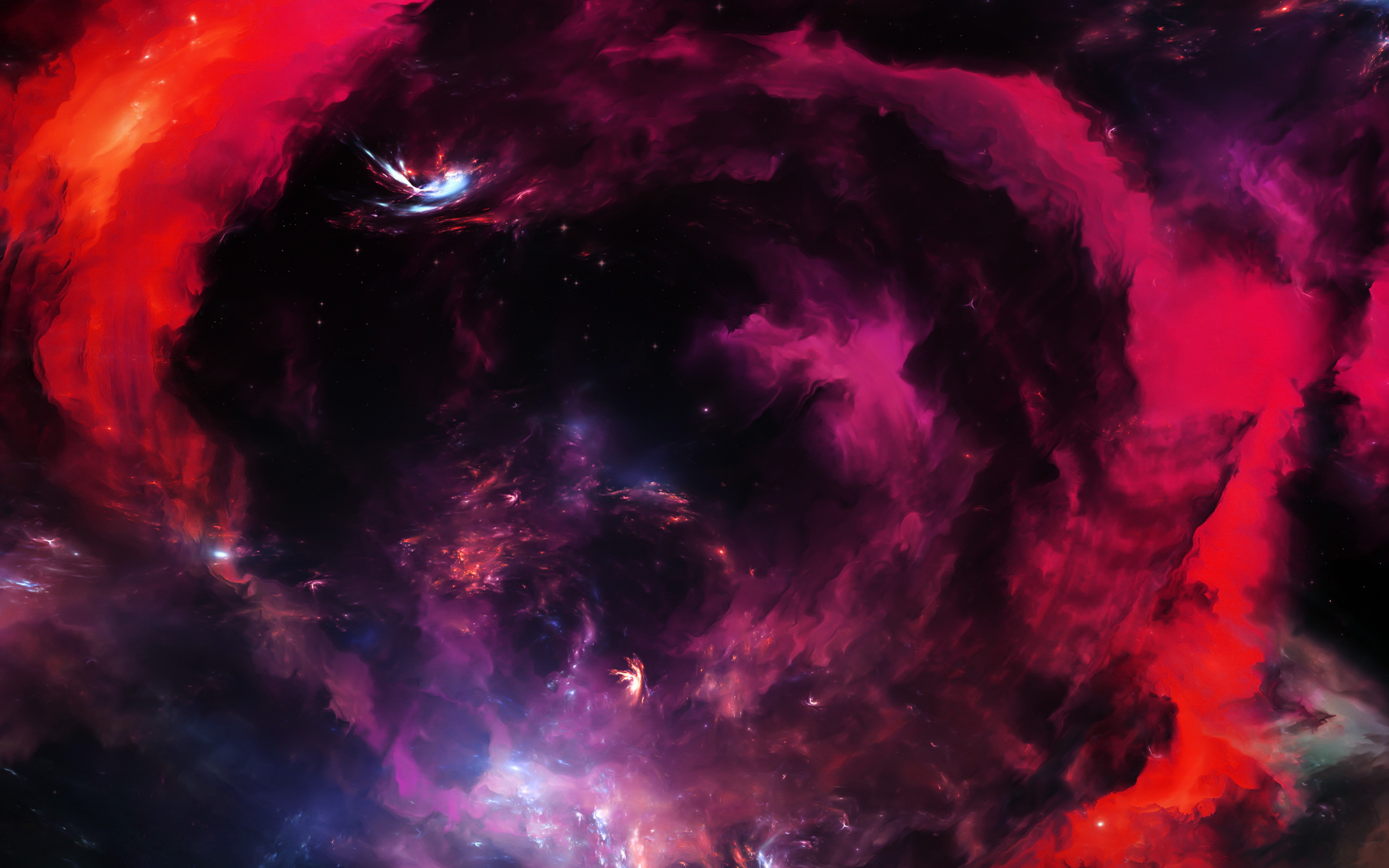 Space Art Star Galaxy Red Pattern Dark