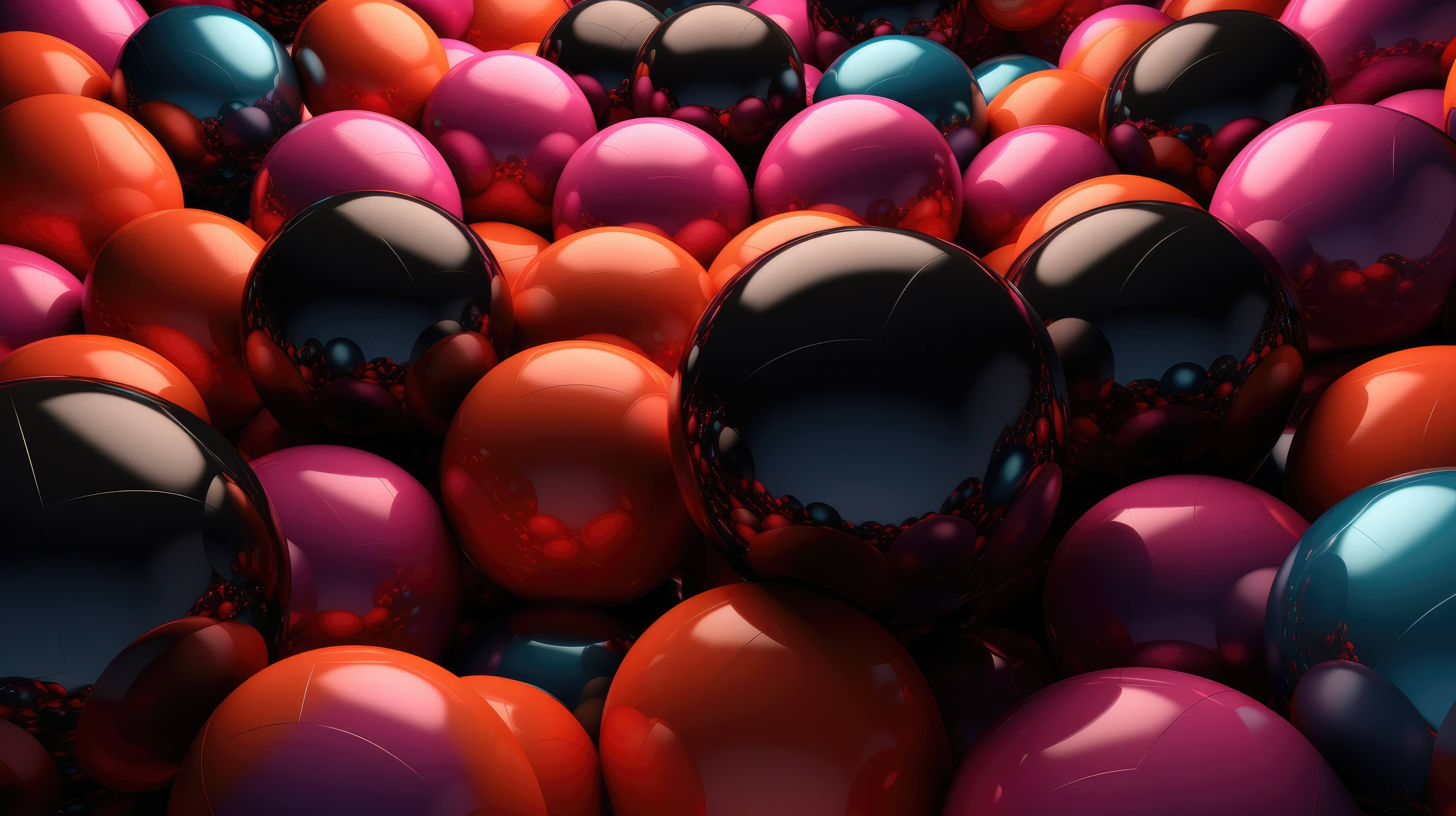 3D abstract spheres HD wallpaper 4k background