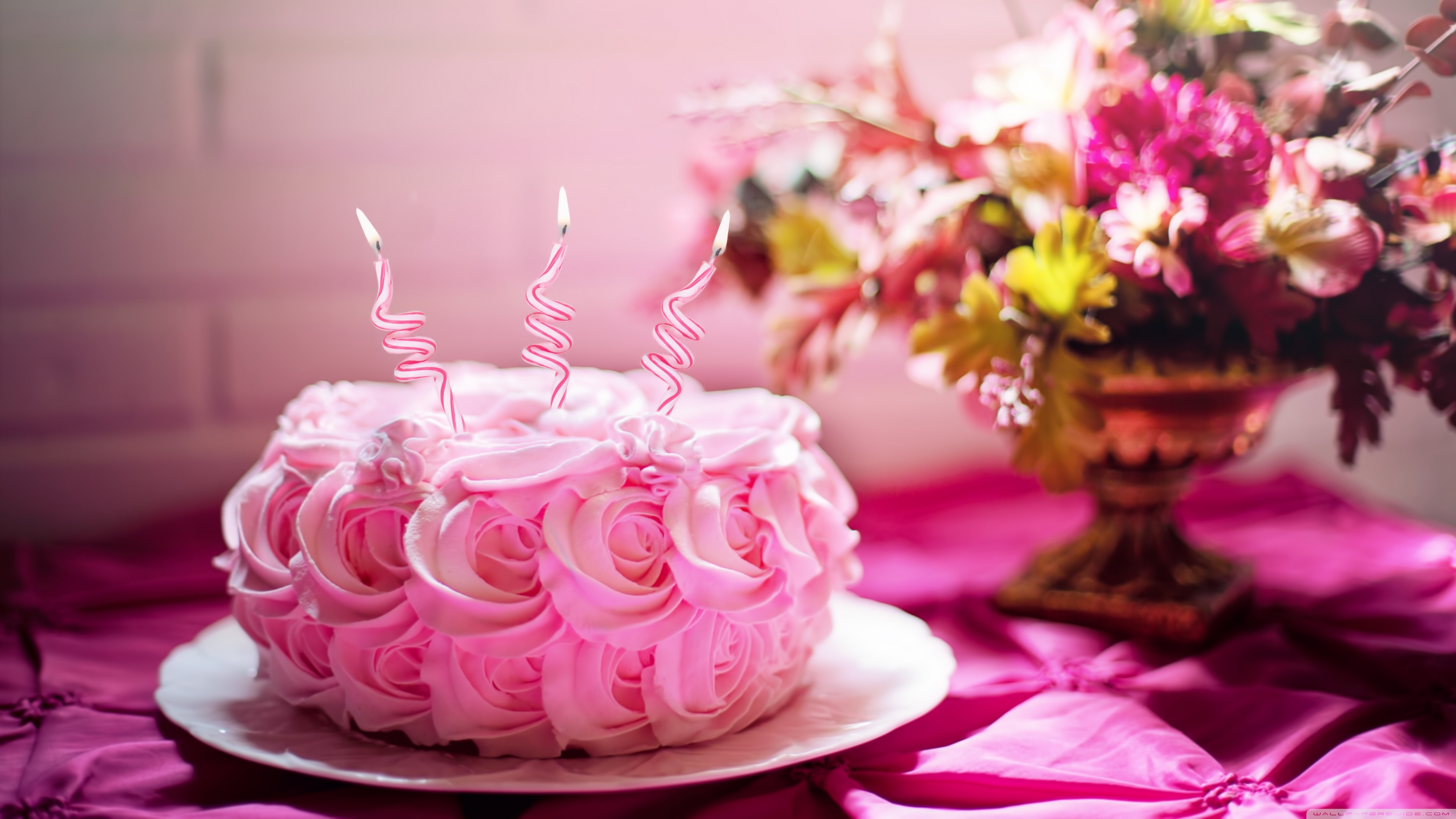 Pink Birthday Cake Ultra HD Desktop Background Wallpaper for 4K UHD TV, Widescreen & UltraWide Desktop & Laptop, Tablet