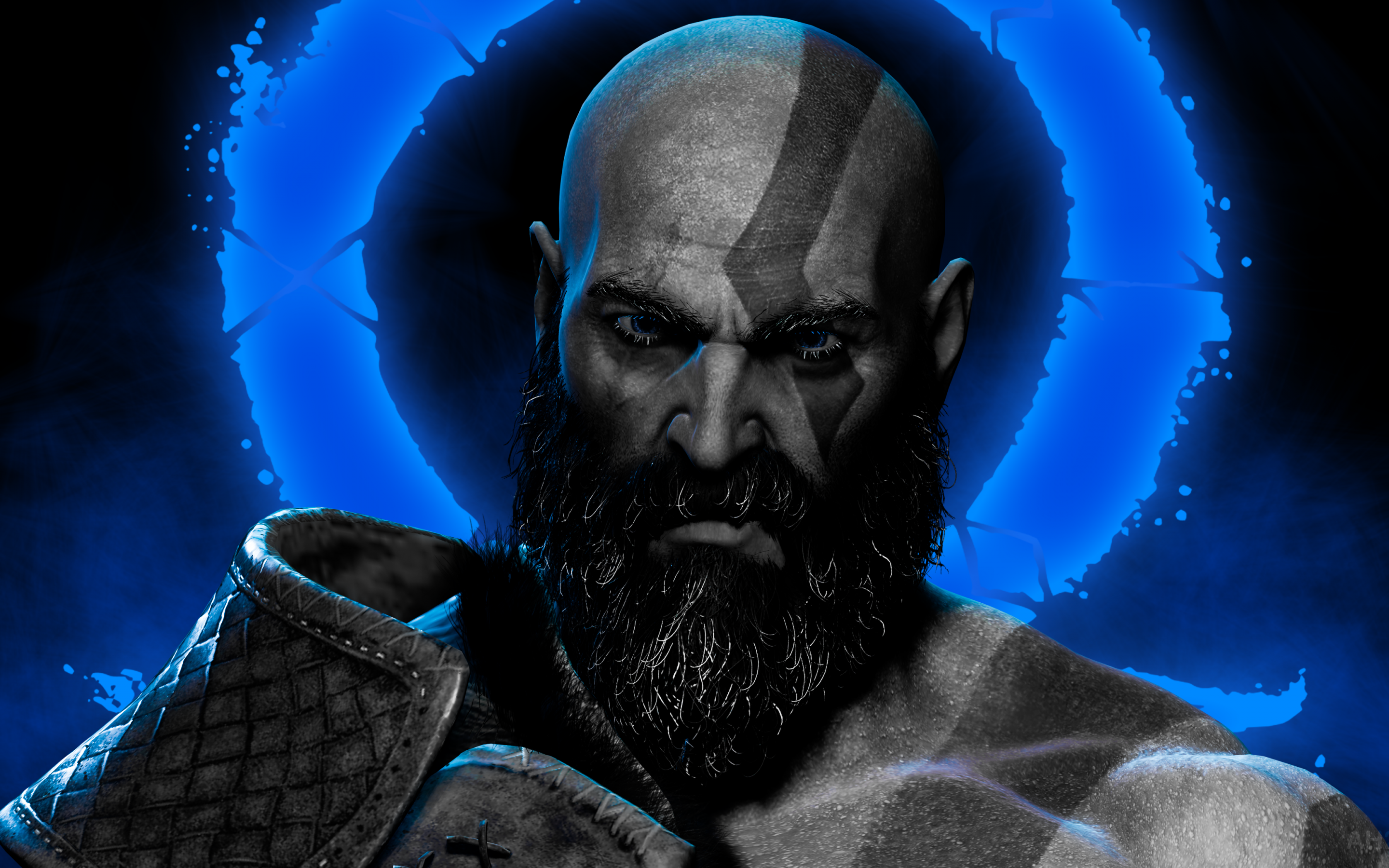 God of War Ragnarök Wallpaper 4K, Kratos, Dark background