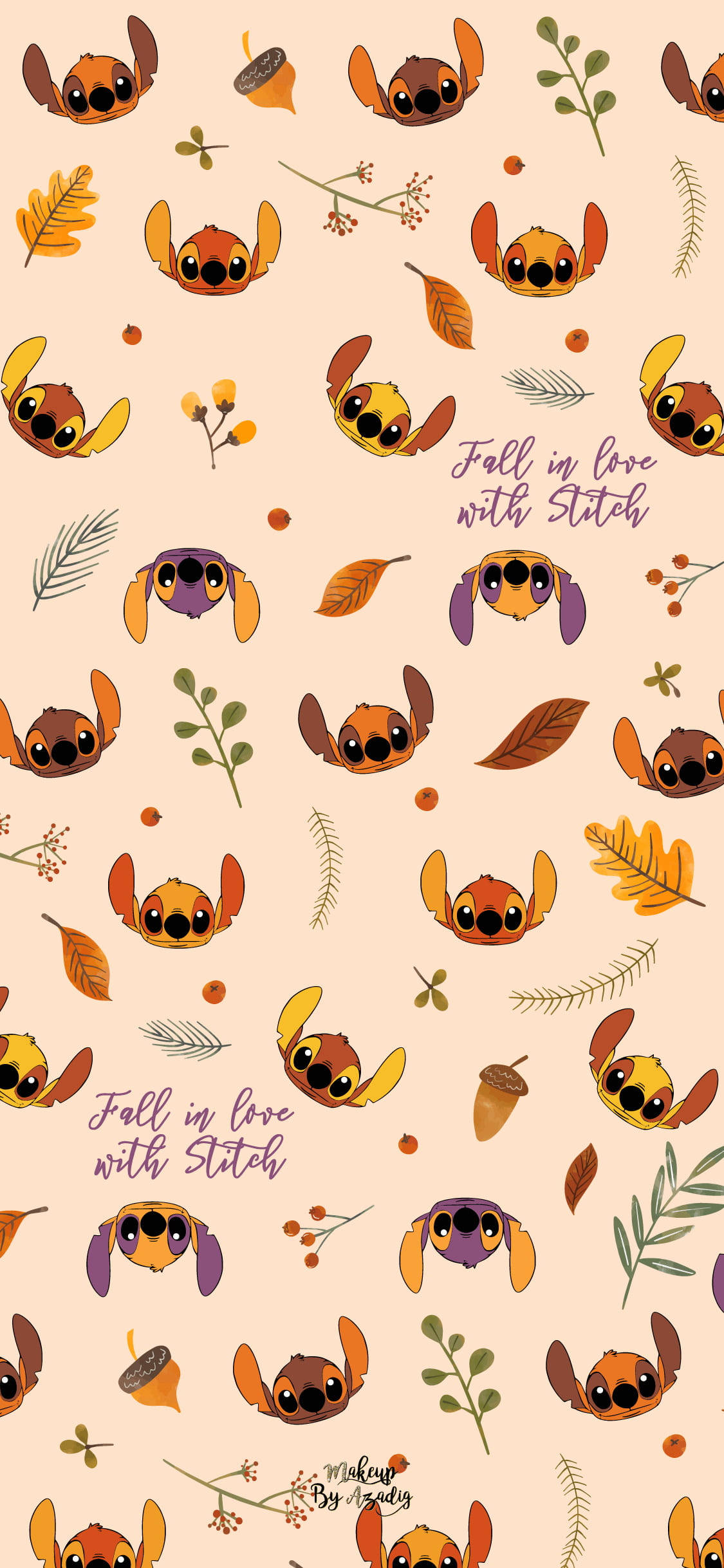 Download Fall Lilo And Stitch iPhone Pattern Wallpaper