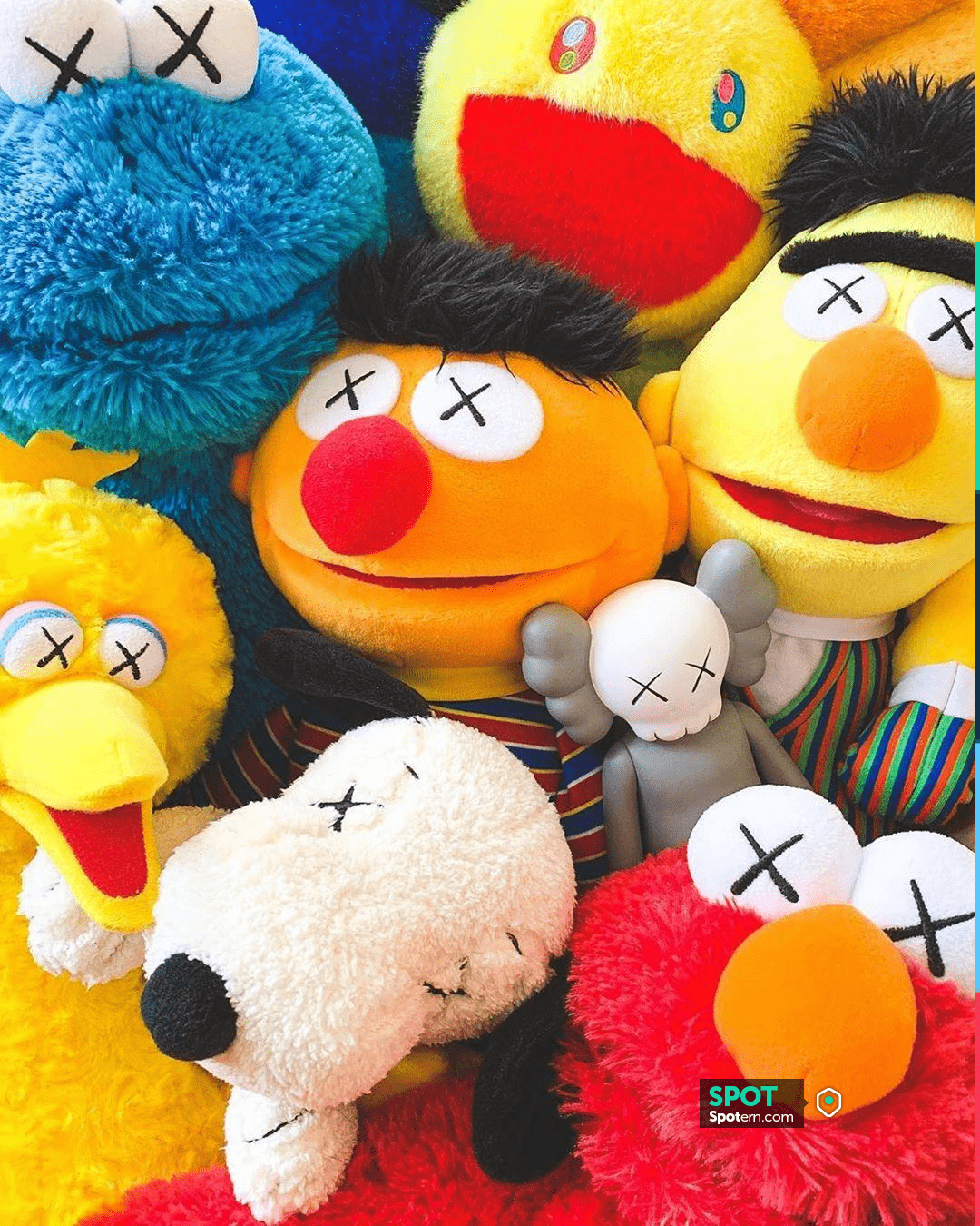 KAWS Sesame Street Uniqlo Elmo Plush Toy Red on the account Instagram of