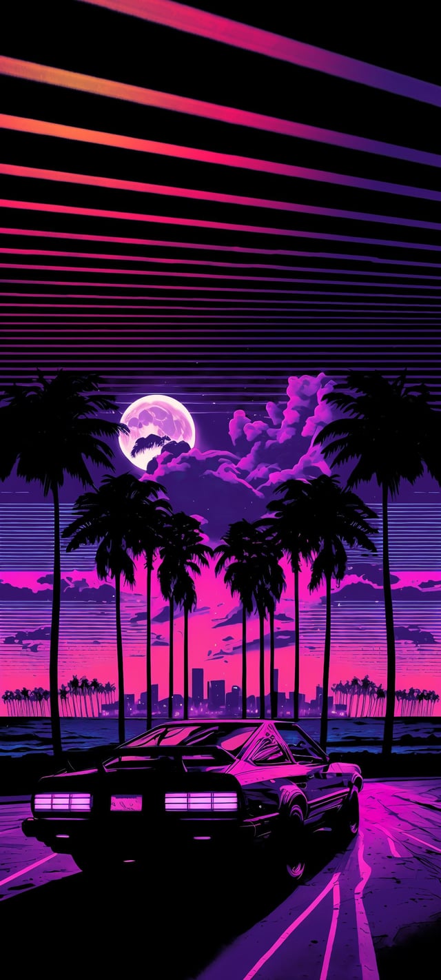 Synthwave 80s retro vibe