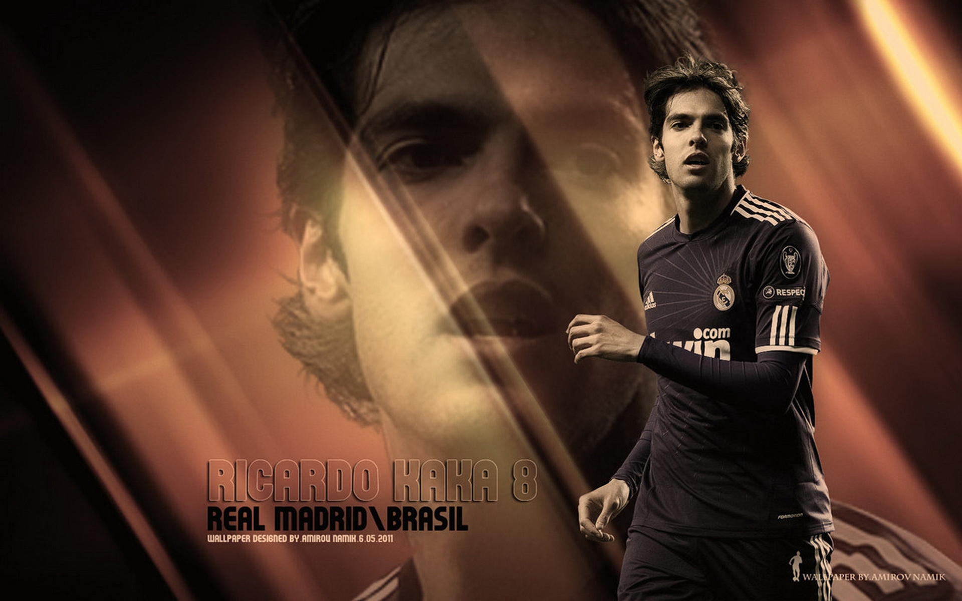 The football player halfback of Milan Kaka Desktop wallpaper 1366x768