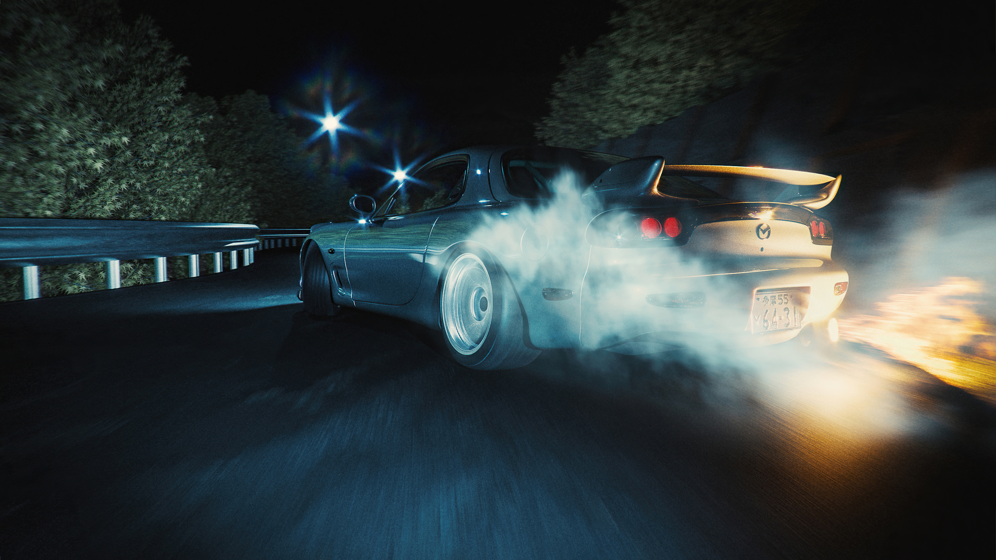 Mazda Rx7 Drifting Night 4k 2048x1152 Resolution HD 4k Wallpaper, Image, Background, Photo and Picture