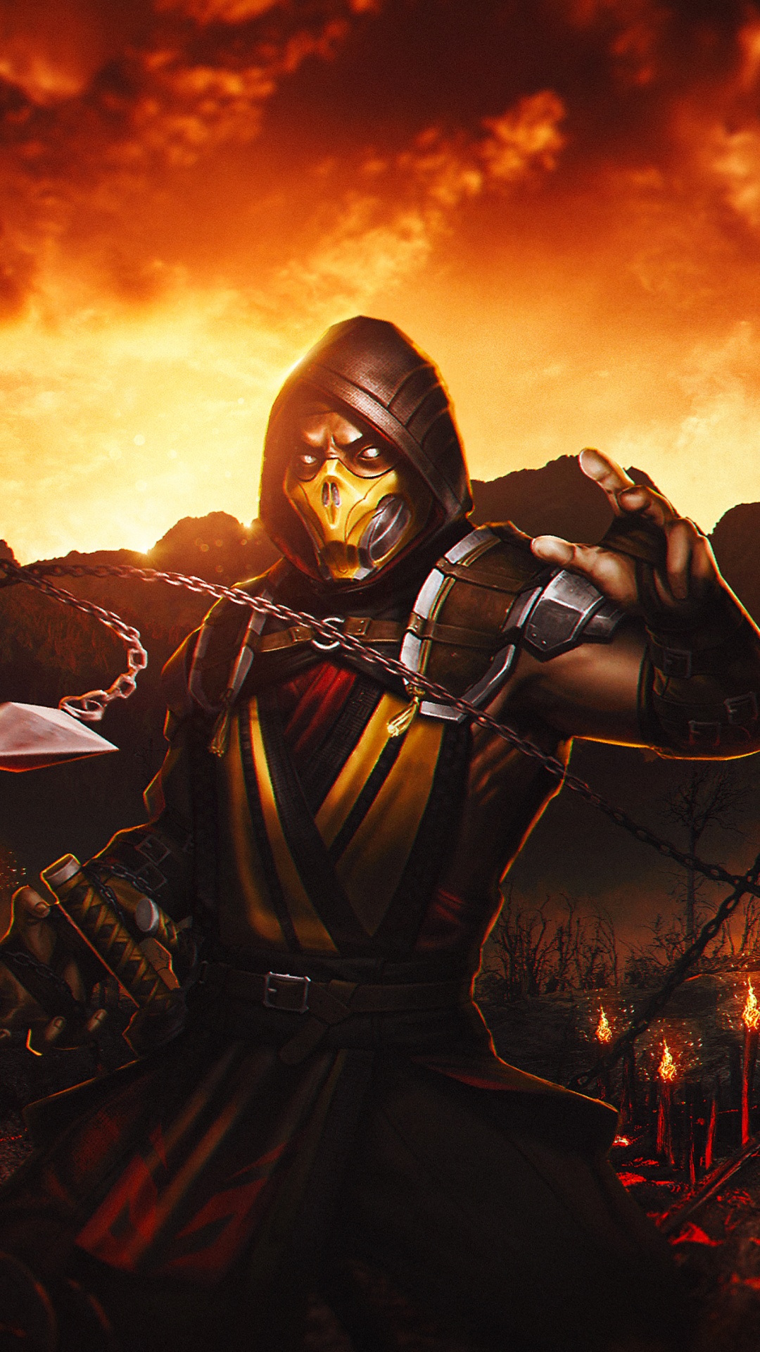 Scorpion Wallpaper 4K, Ninja Warrior, Mortal Kombat