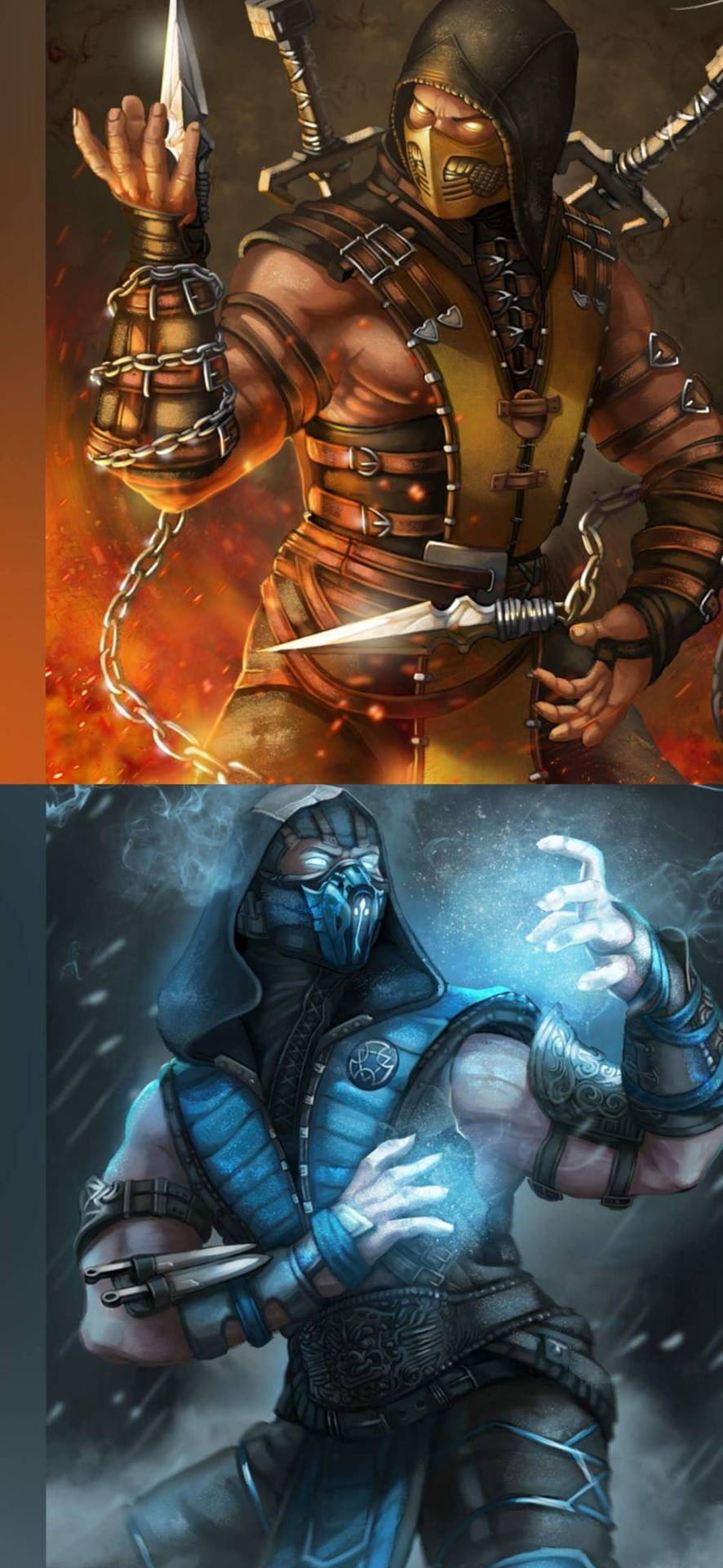 Download Mortal Kombat Scorpion Vs Sub Zero Phone Wallpaper