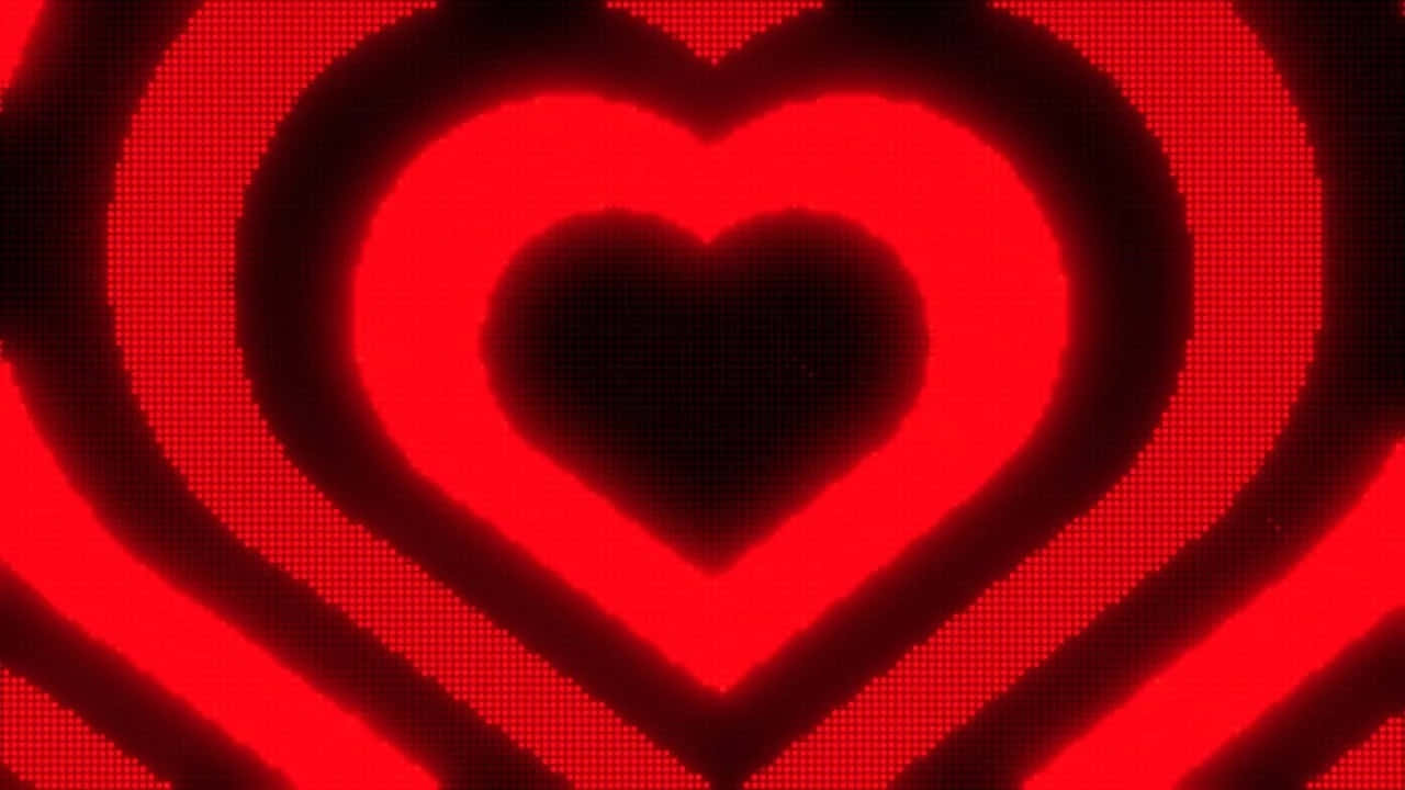Download A Red Heart Shaped Screen With Black Lines