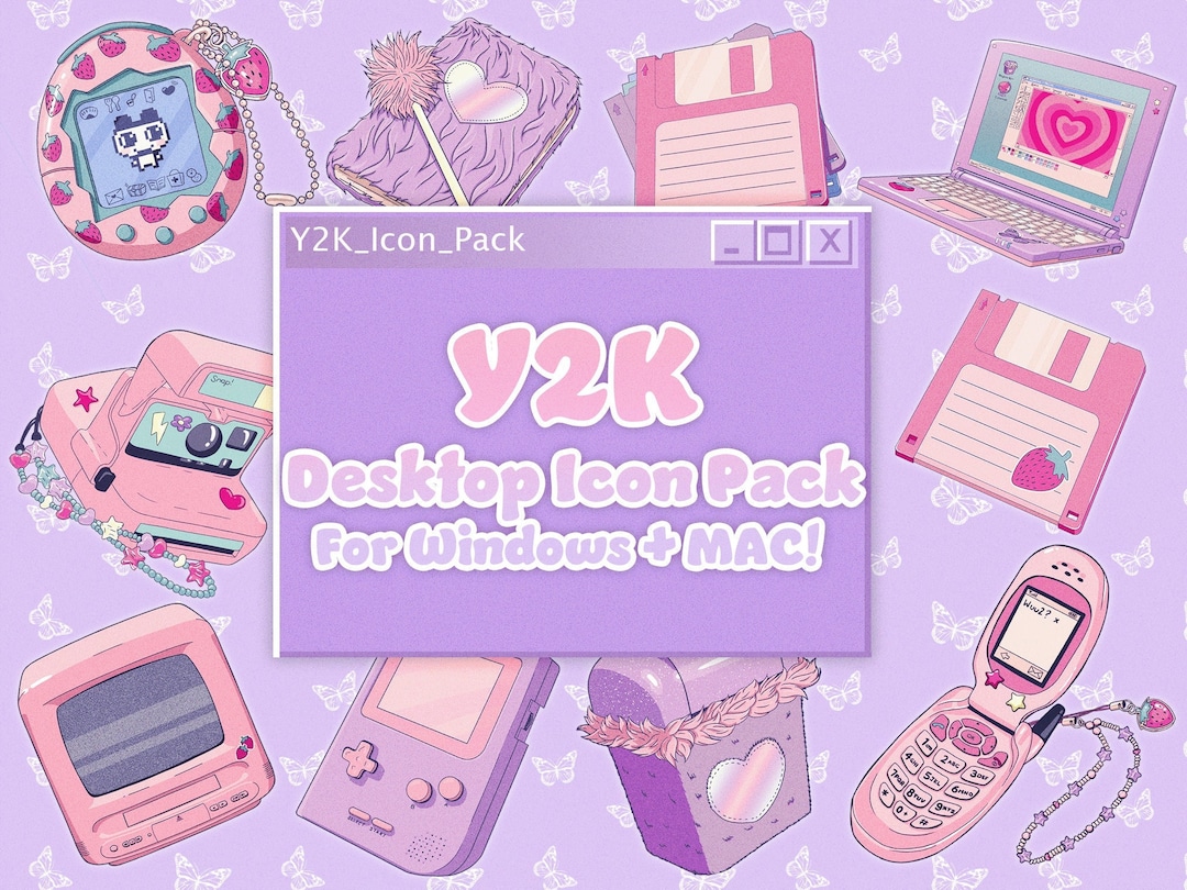Y2K Aesthetic Desktop Folder Icon Pack