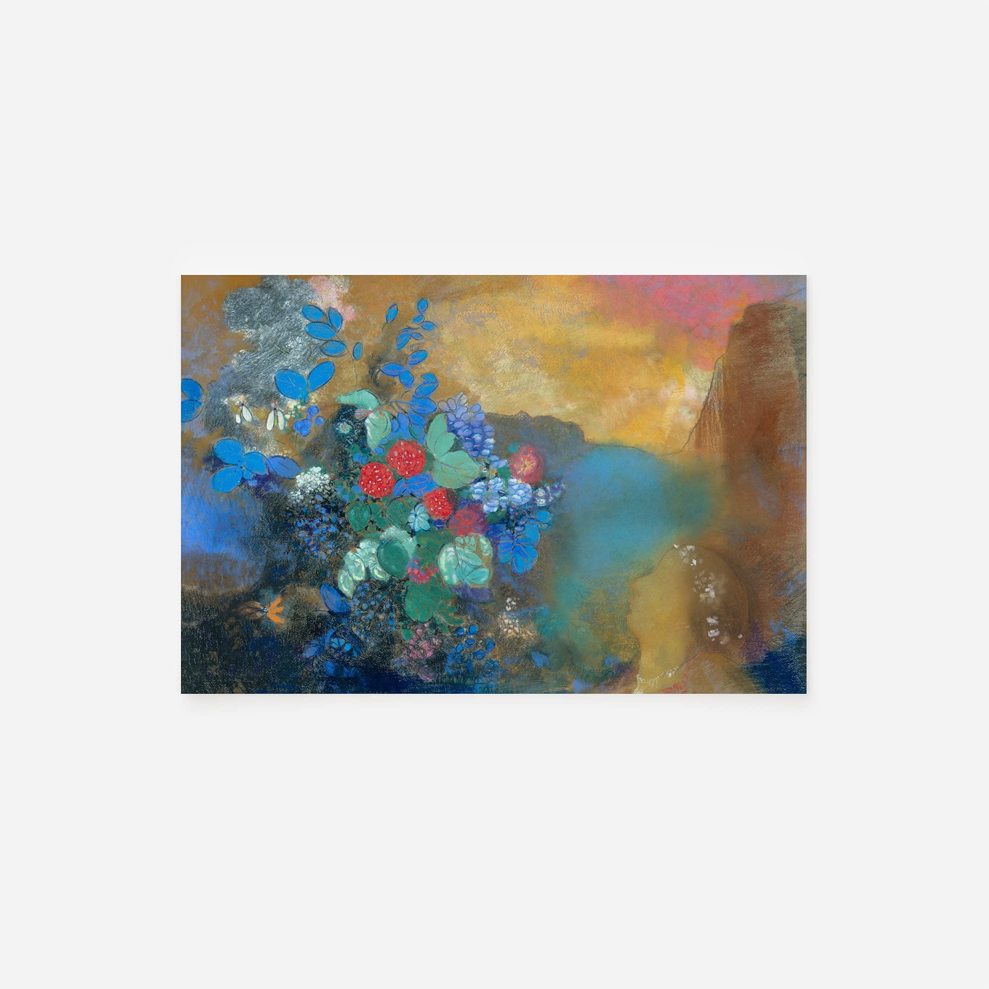 Odilon Redon Among The Flowers Painting Photo Poster Print Art Gift // Size: A4 (210 x 297 mm), Home & Kitchen