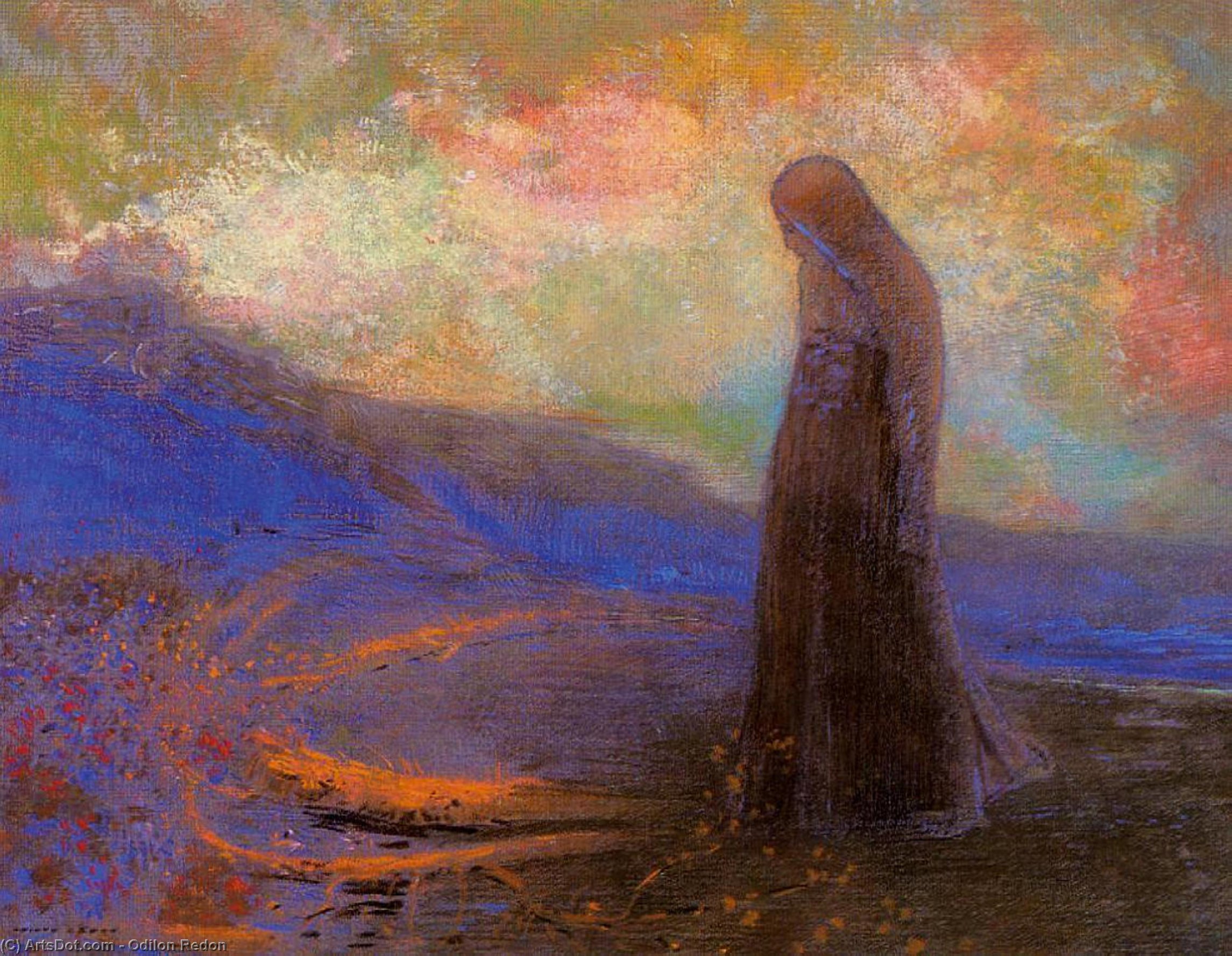 Oil Painting Replica. Reflection By Odilon Redon (1840 1916, France)