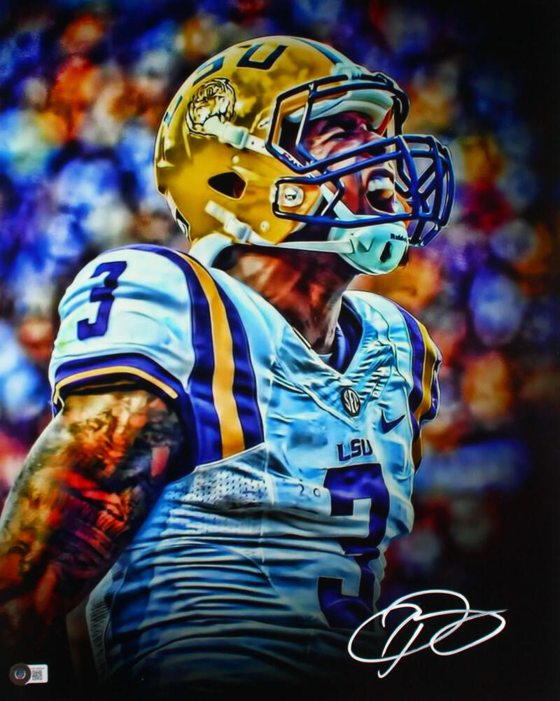 Odell Beckham Jr. Autographed LSU 16x20 Yelling Photo Beckett W Hologram *White