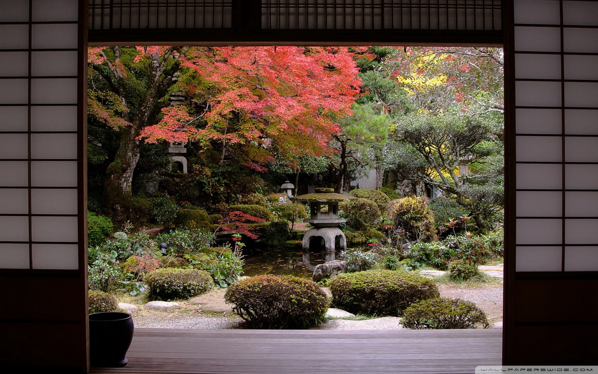 Traditional Japanese Garden Ultra HD Desktop Background Wallpaper for 4K UHD TV, Tablet