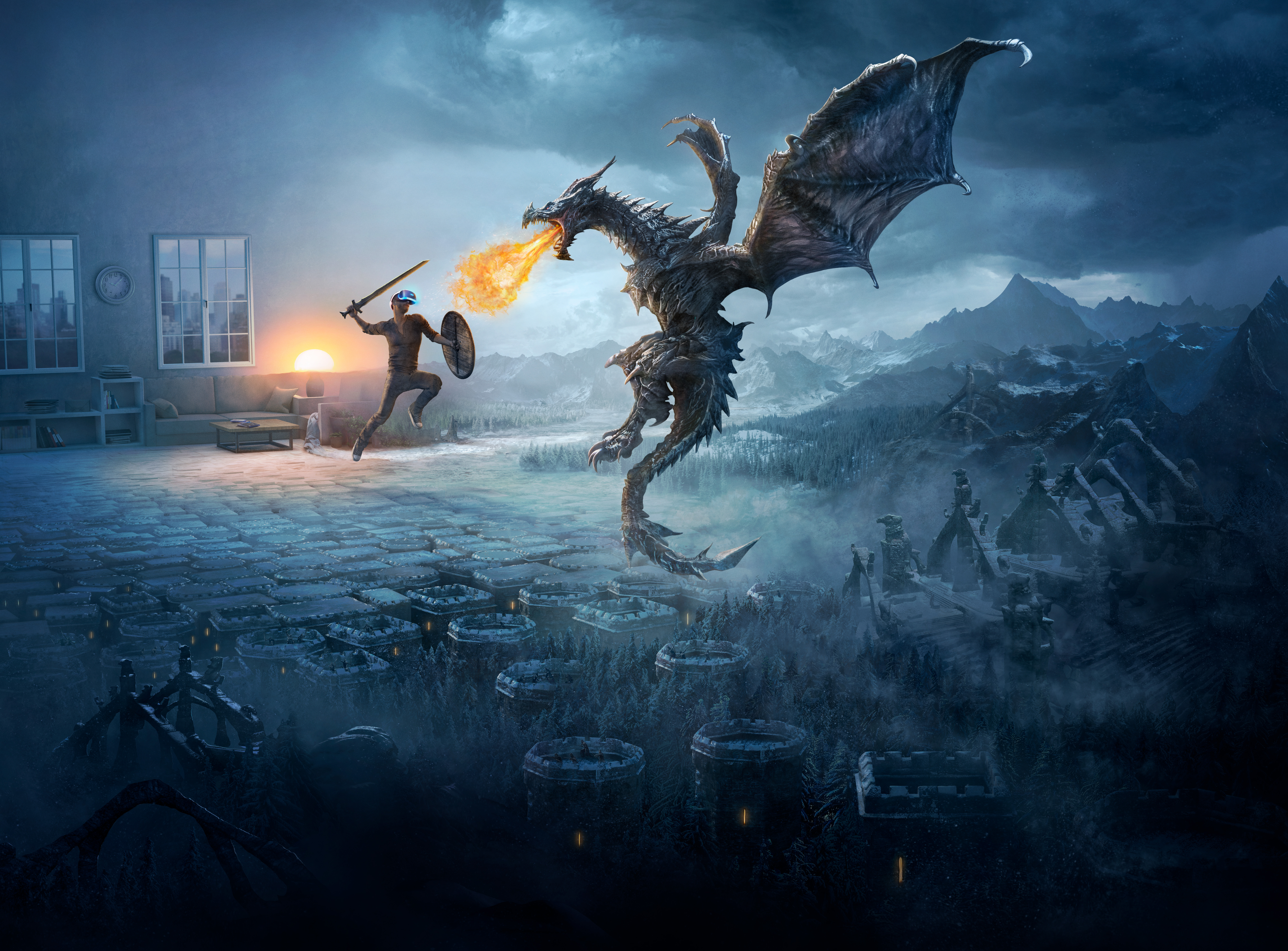 Dragon Vs VR Human 8k HD 4k Wallpaper, Image, Background, Photo and Picture