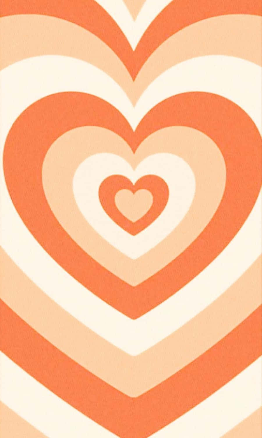 Download Vibrant Orange Heart with Abstract Patterns Wallpaper